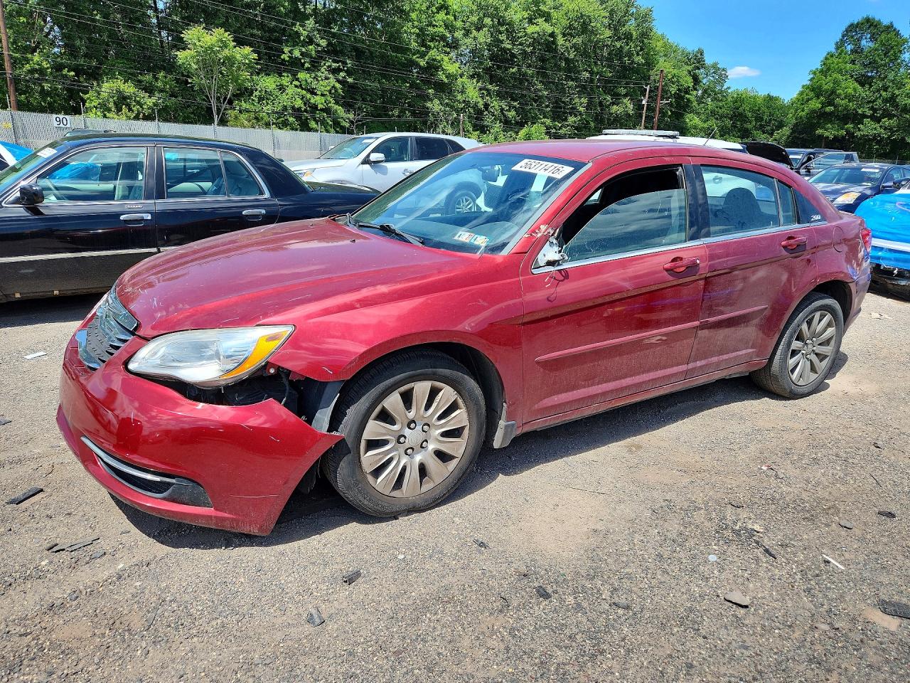 2014 Chrysler 200 Lx Red vin: 1C3CCBAB9EN238430