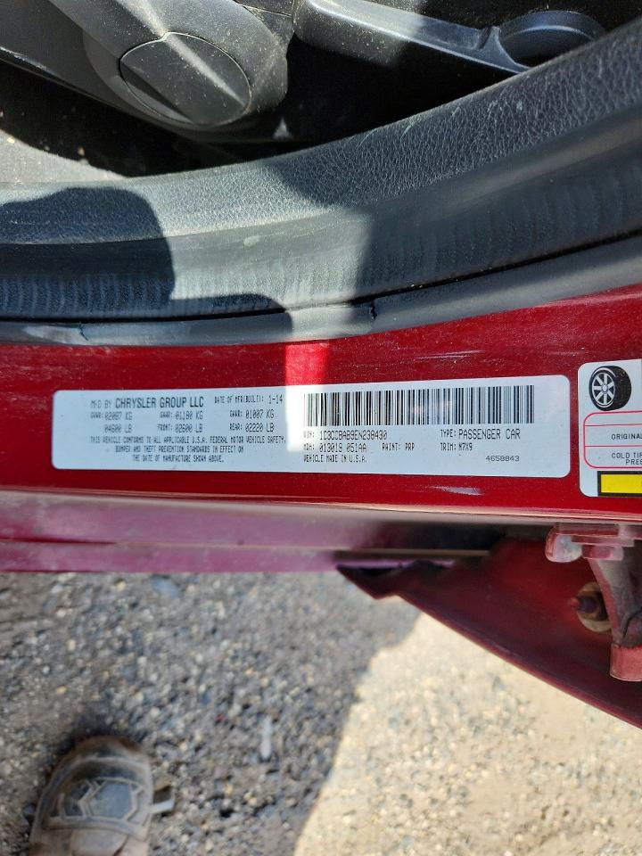 2014 Chrysler 200 Lx Red vin: 1C3CCBAB9EN238430