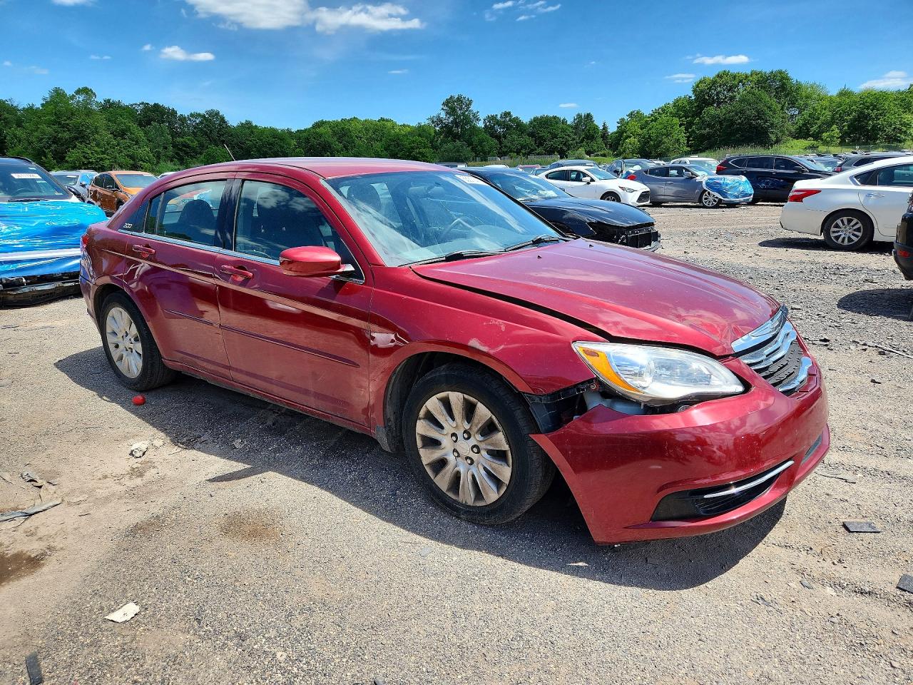 2014 Chrysler 200 Lx Red vin: 1C3CCBAB9EN238430