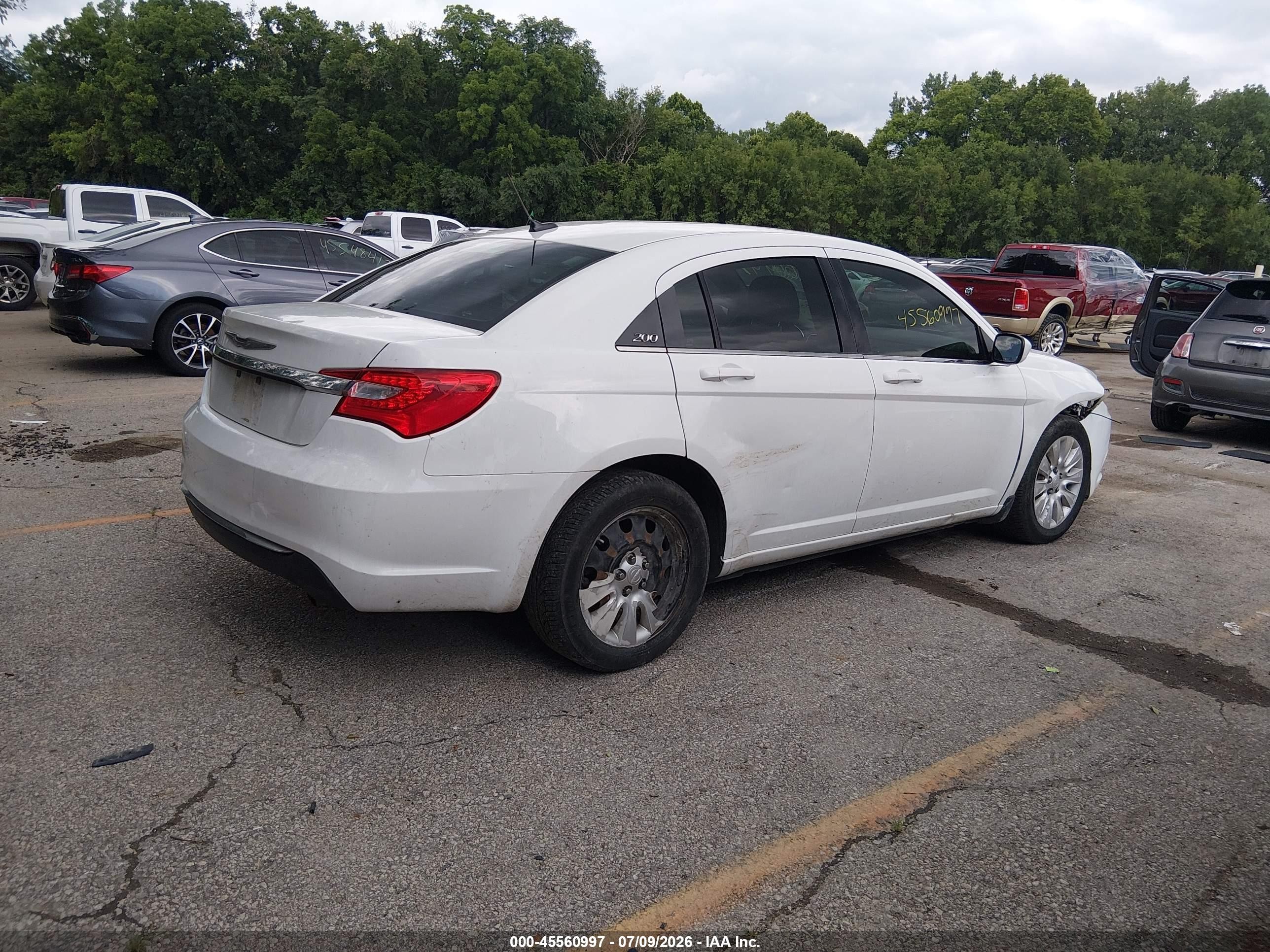 2012 Chrysler 200 Lx White vin: 1C3CCBABXCN164738