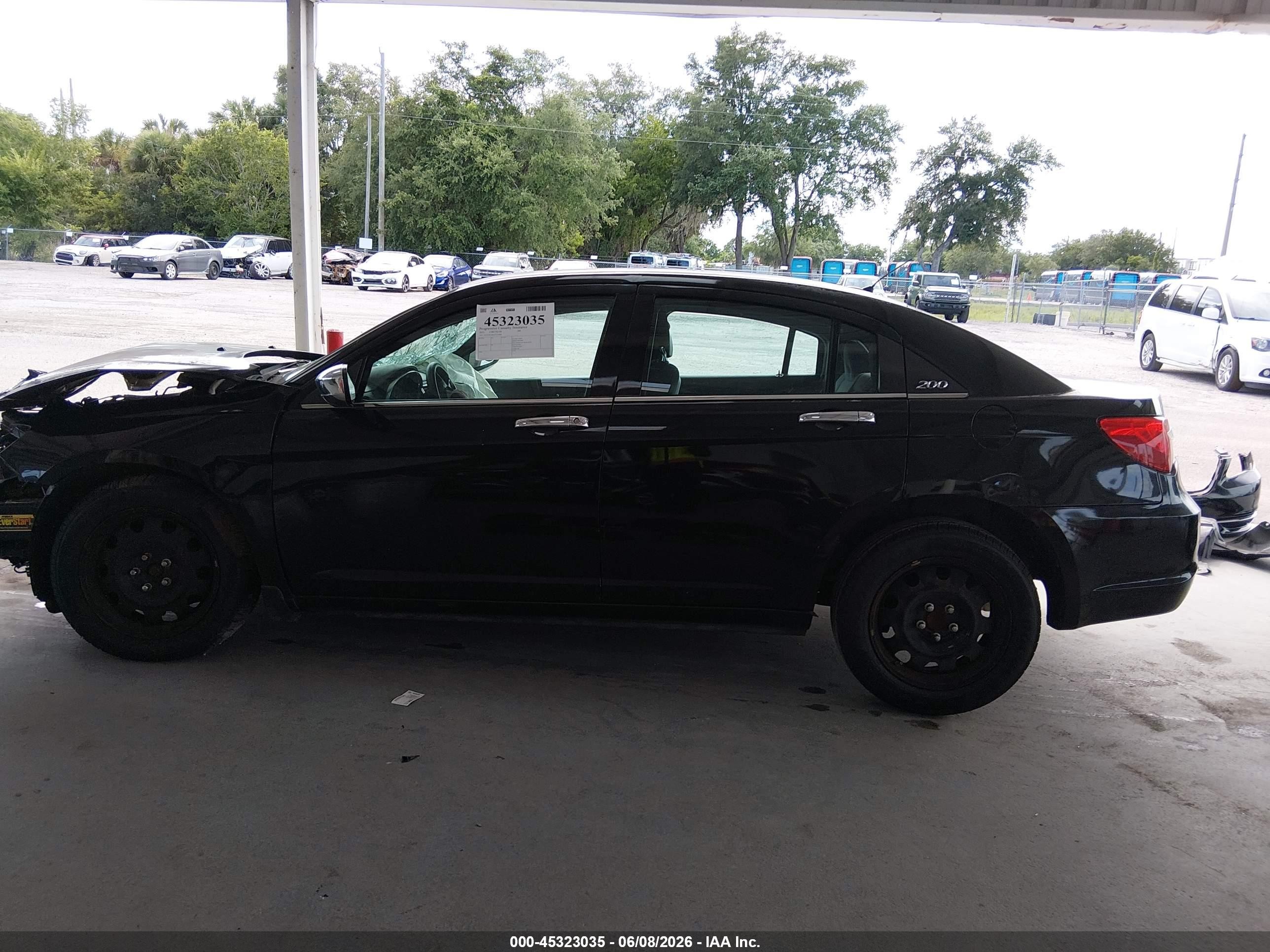 2012 Chrysler 200 Lx Black vin: 1C3CCBABXCN222668