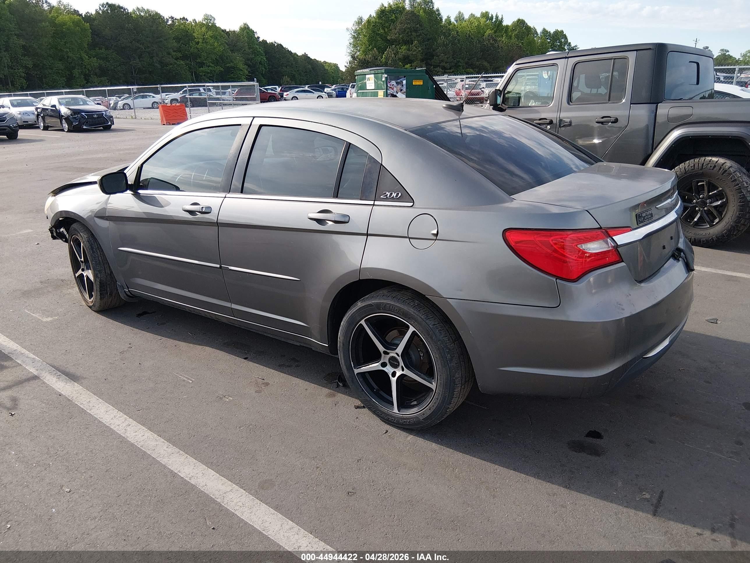 2012 Chrysler 200 Lx Gray vin: 1C3CCBABXCN240880