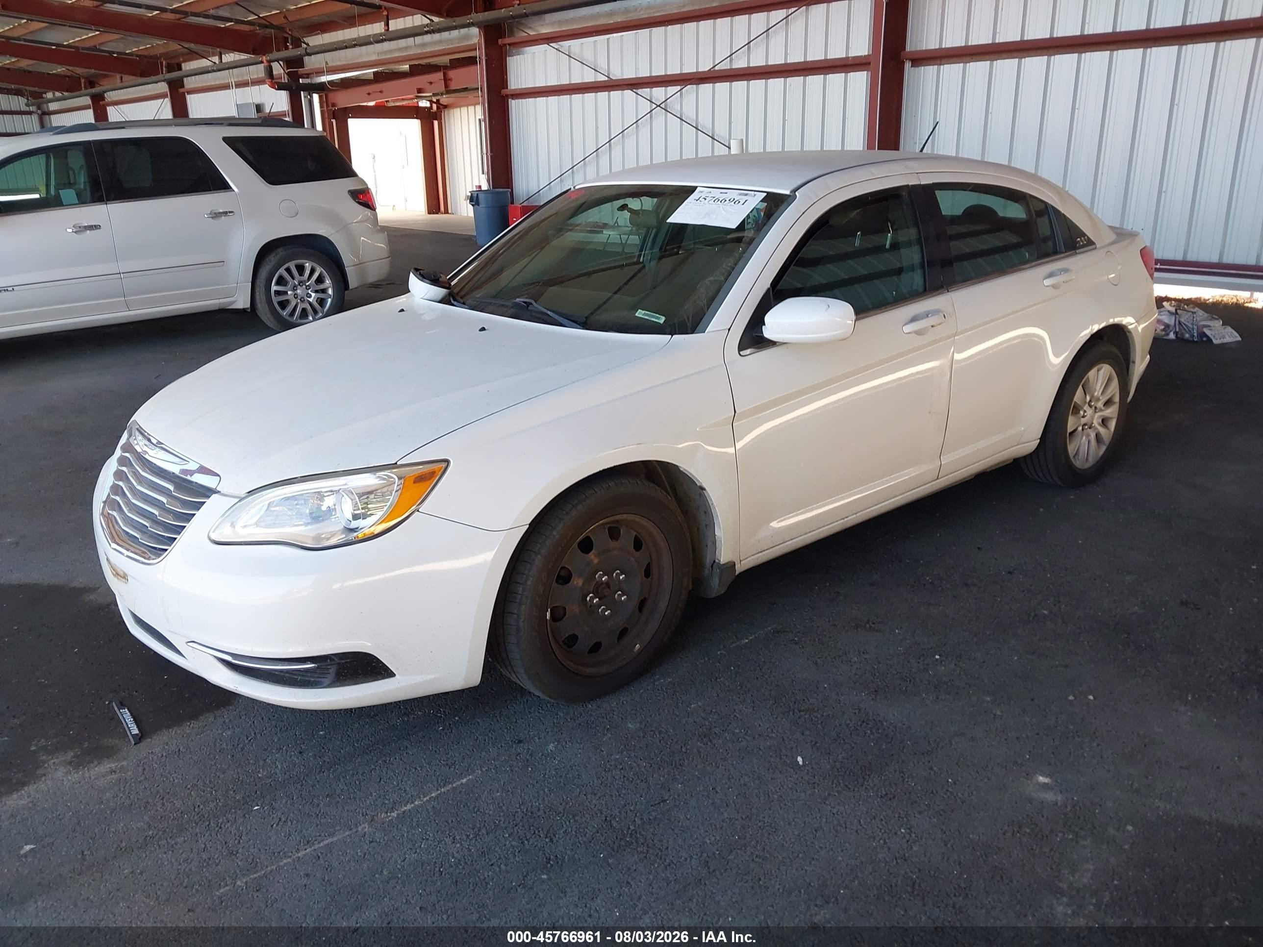 2014 Chrysler 200 Lx White vin: 1C3CCBABXEN122878