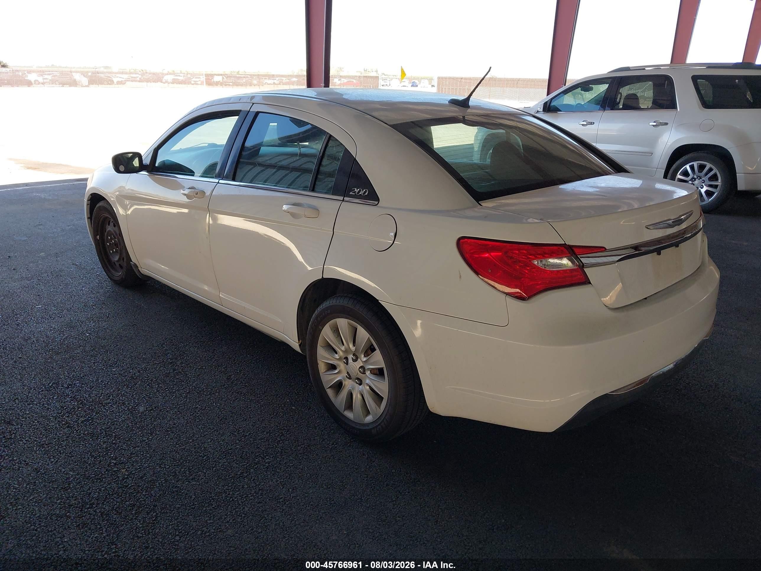 2014 Chrysler 200 Lx White vin: 1C3CCBABXEN122878