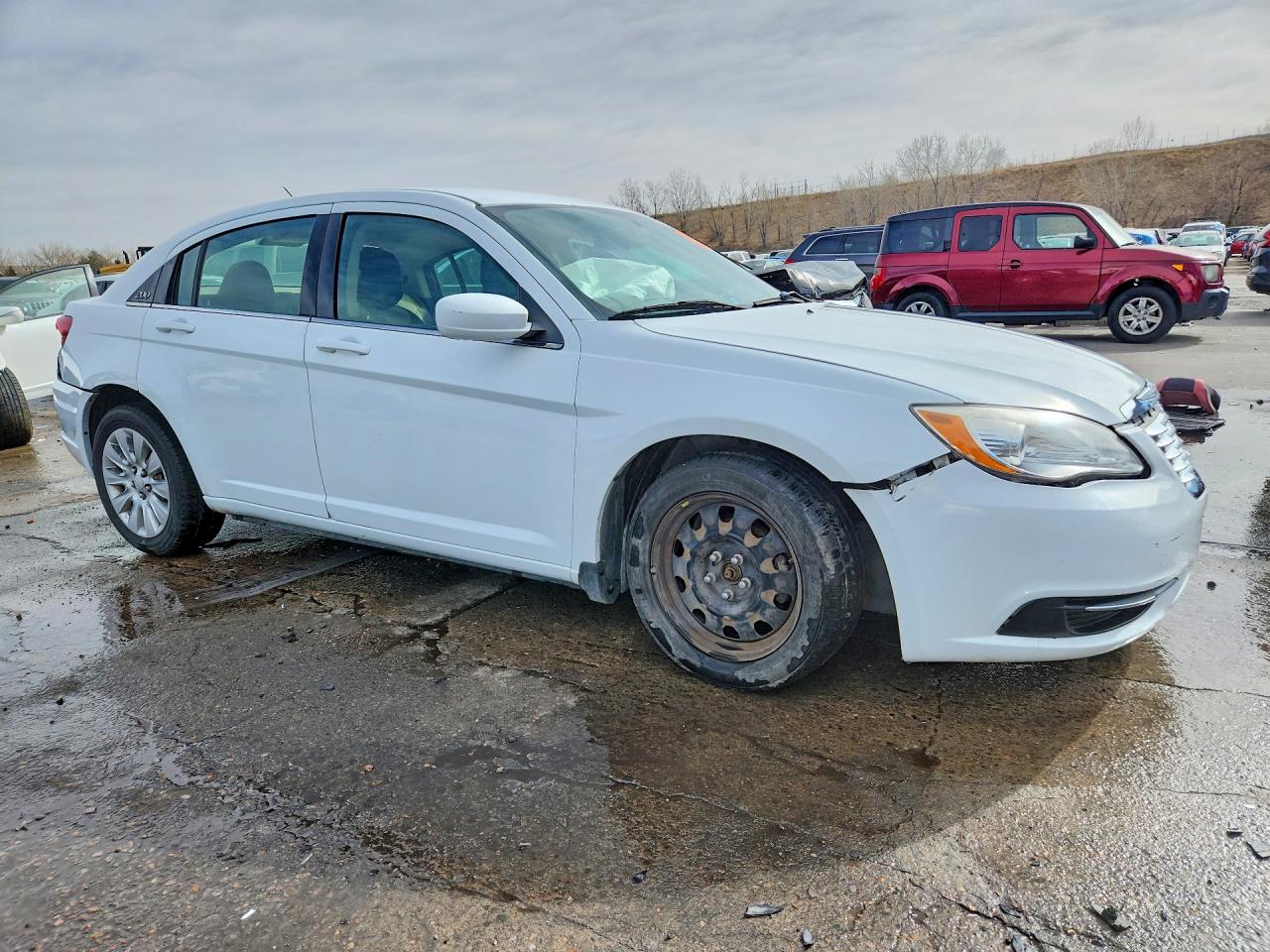 2013 Chrysler 200 Lx White vin: 1C3CCBAG2DN721896