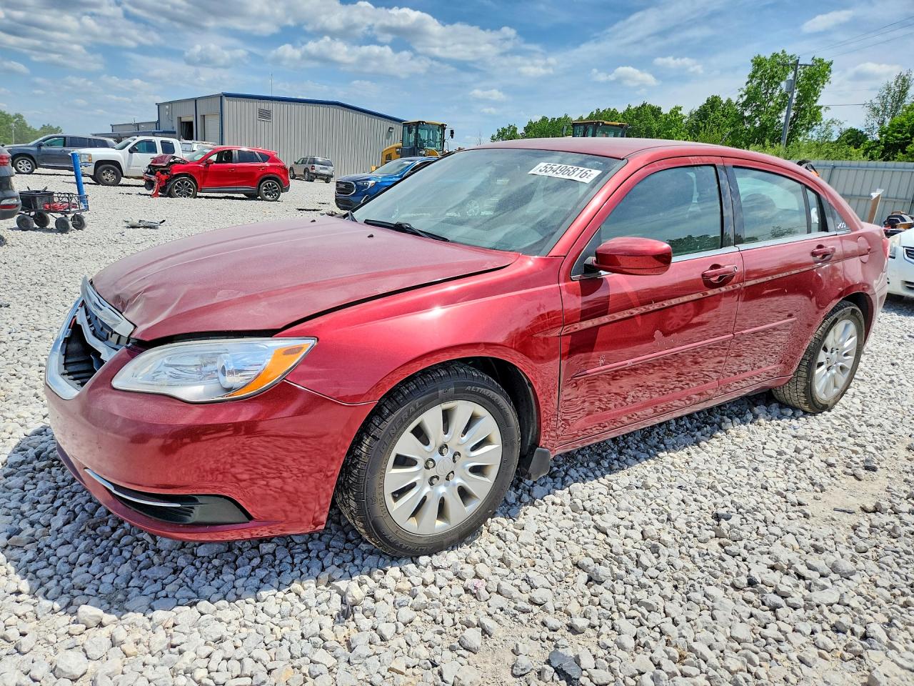 2013 Chrysler 200 Lx Red vin: 1C3CCBAG6DN624734