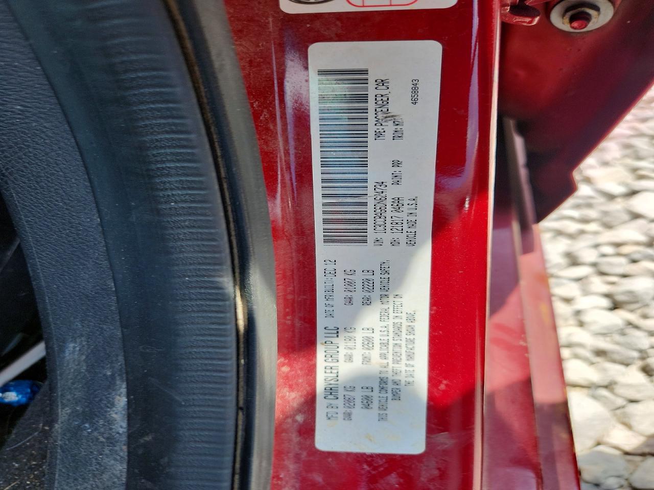 2013 Chrysler 200 Lx Red vin: 1C3CCBAG6DN624734