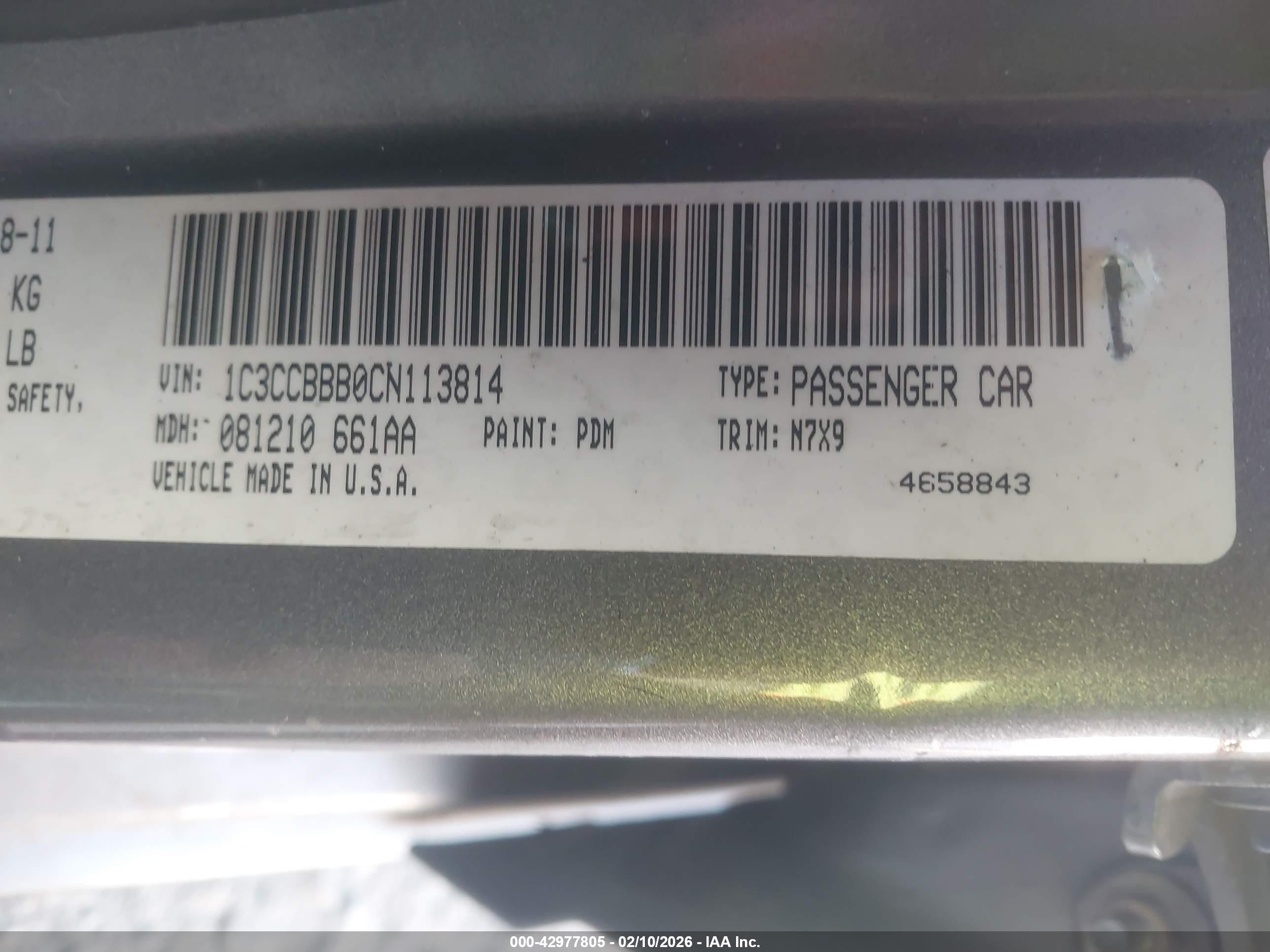 2012 Chrysler 200 Touring Silver vin: 1C3CCBBB0CN113814
