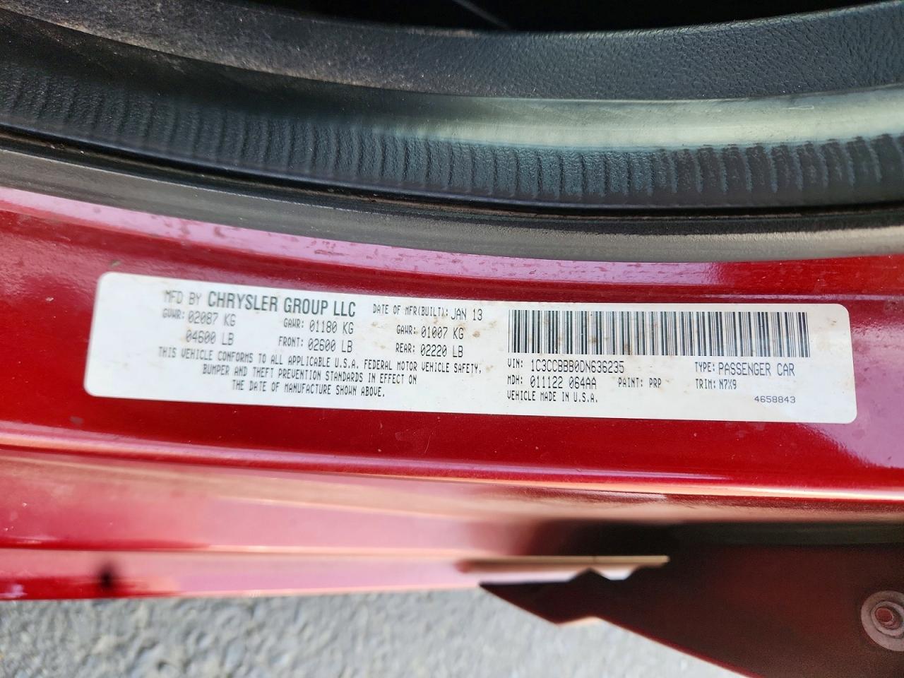2013 Chrysler 200 Touring Red vin: 1C3CCBBB0DN636235