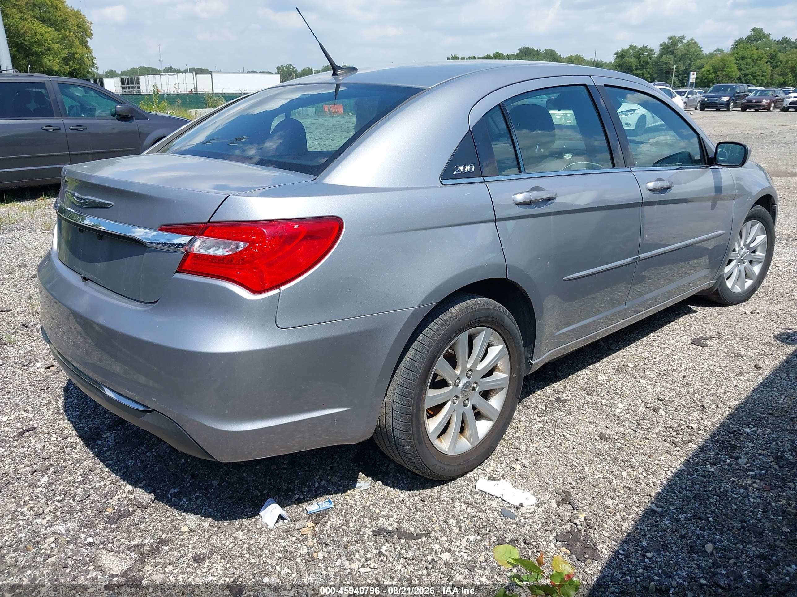 2013 Chrysler 200 Touring Silver vin: 1C3CCBBB0DN721740