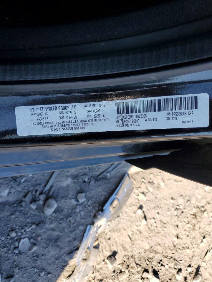 2012 Chrysler 200 Touring Black vin: 1C3CCBBB1CN120366