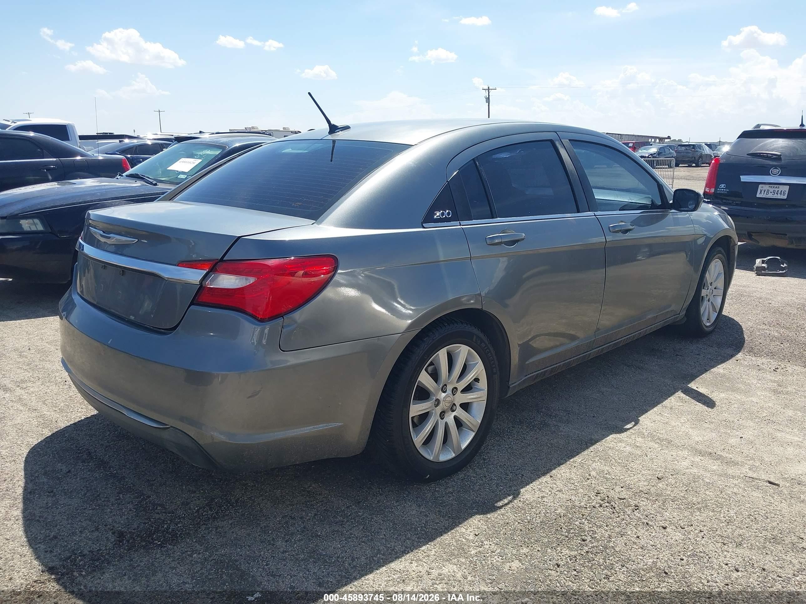 2013 Chrysler 200 Touring Gray vin: 1C3CCBBB1DN589992