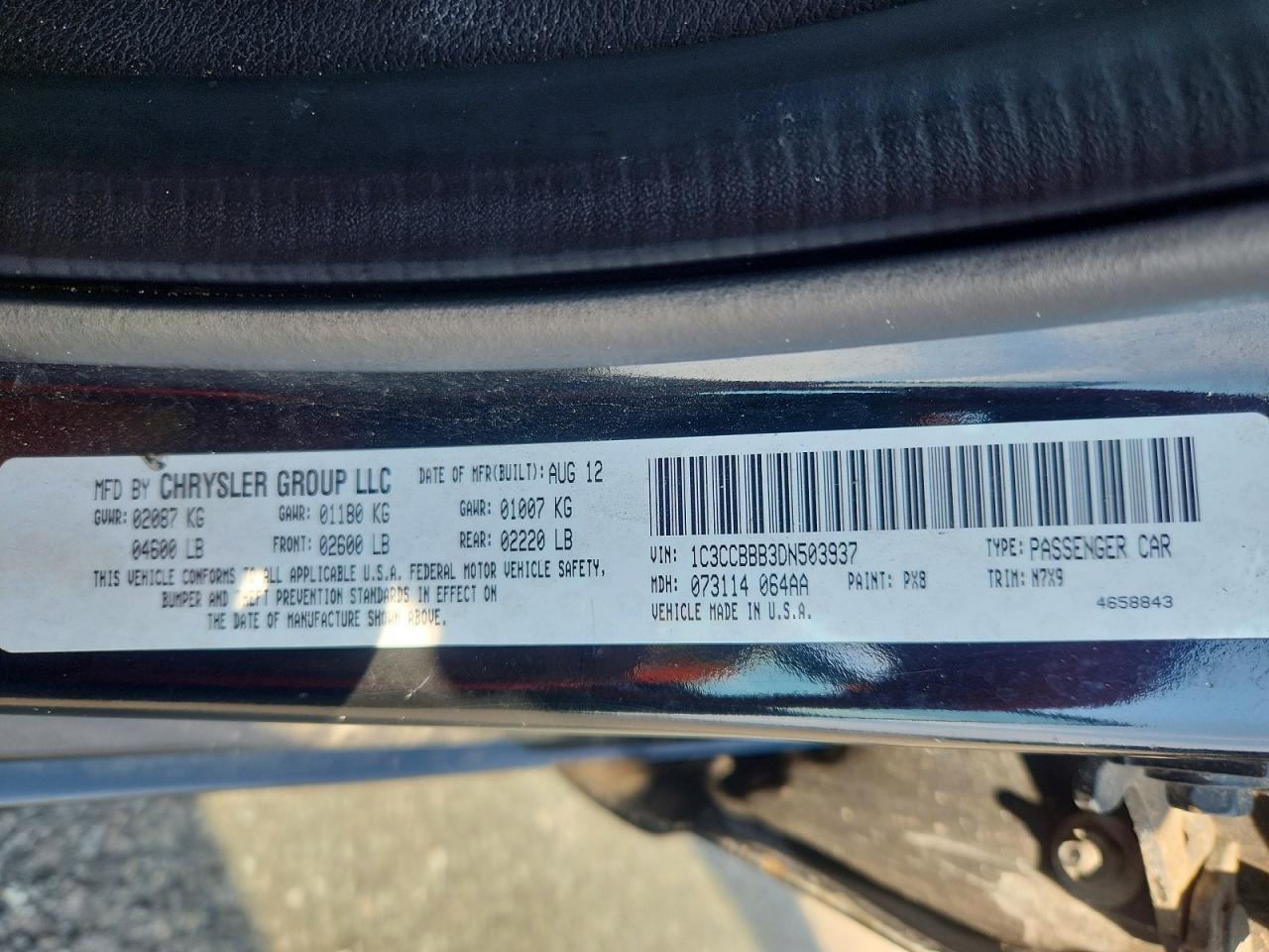 2013 Chrysler 200 Touring Black vin: 1C3CCBBB3DN503937