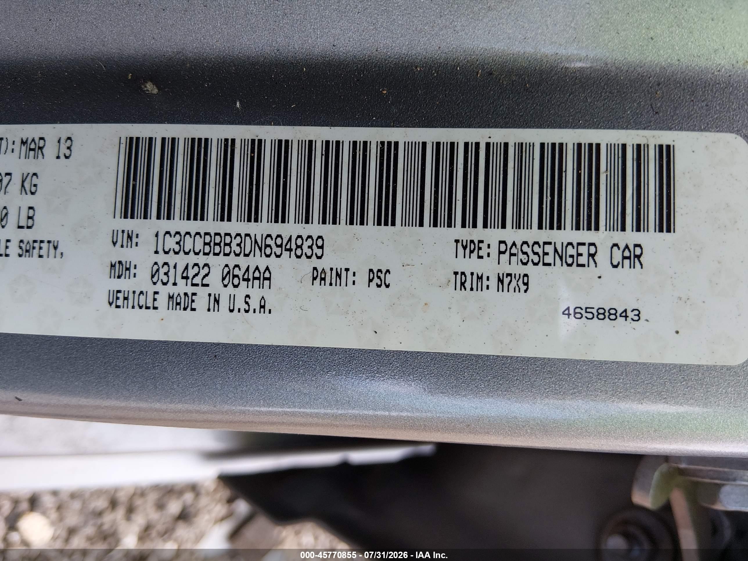 2013 Chrysler 200 Touring Silver vin: 1C3CCBBB3DN694839