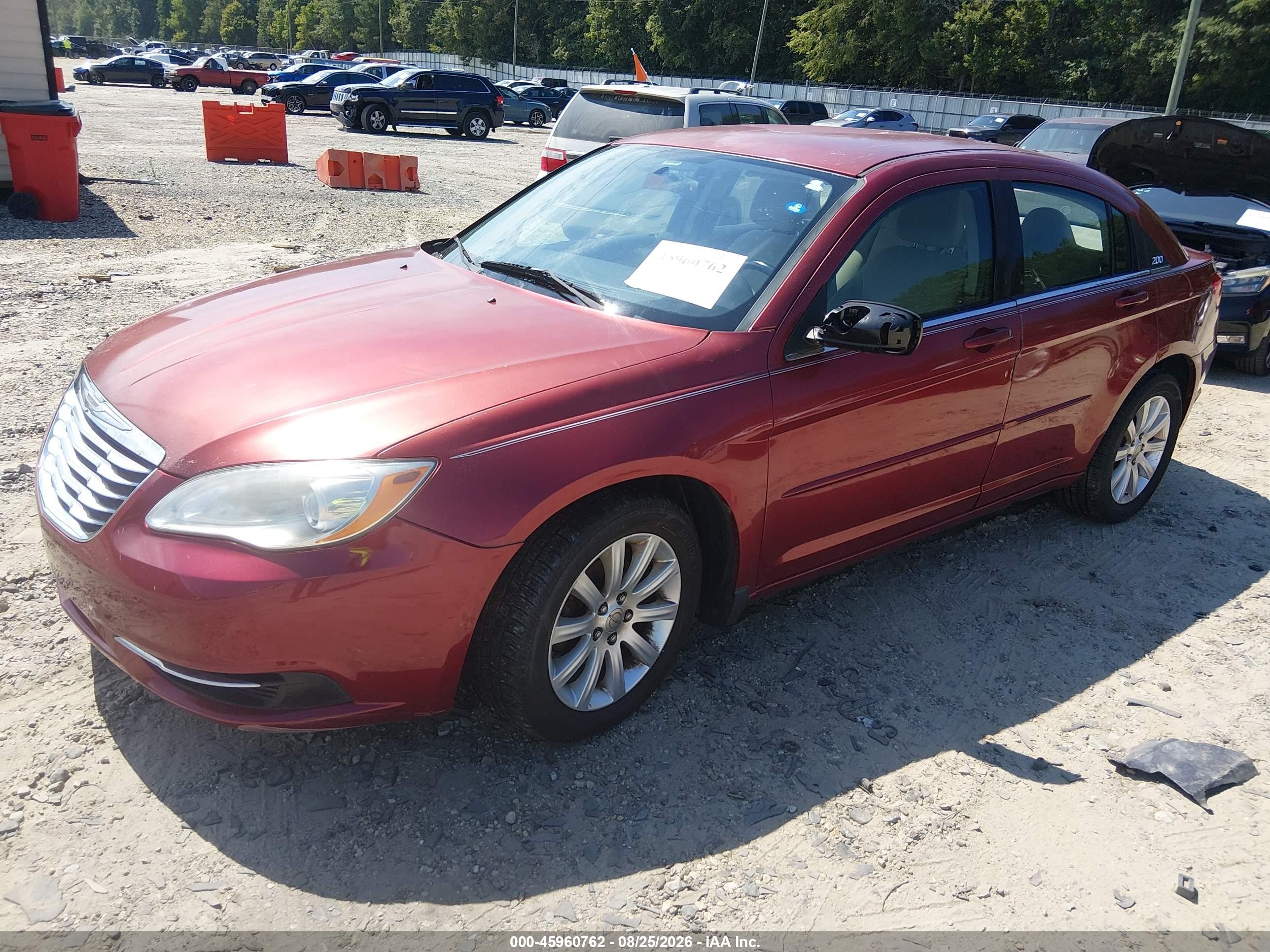 2012 Chrysler 200 Touring Red vin: 1C3CCBBB5CN154827