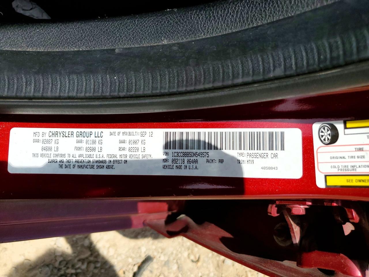 2013 Chrysler 200 Touring Red vin: 1C3CCBBB5DN549575