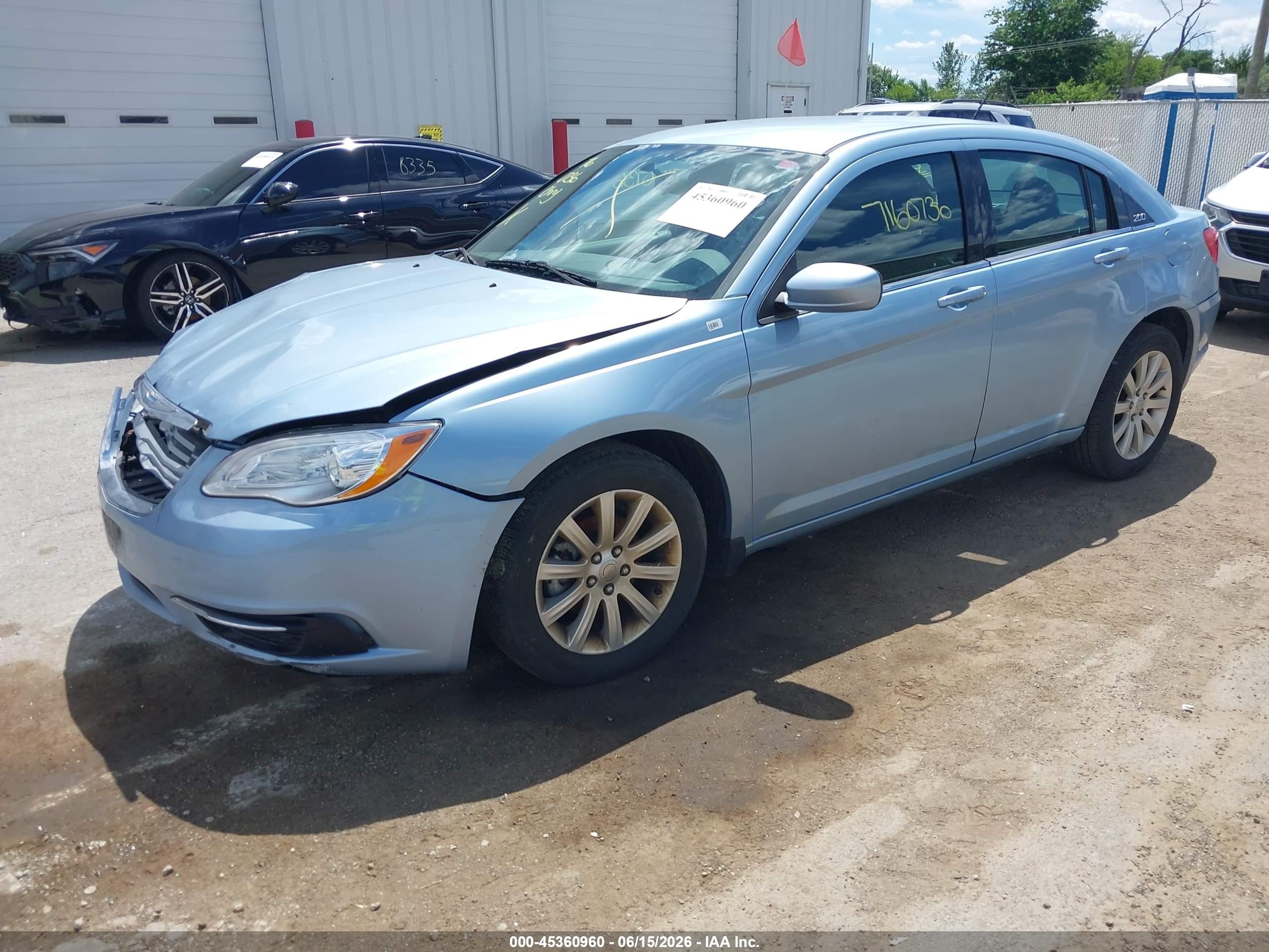 2012 Chrysler 200 Touring Light Blue vin: 1C3CCBBB6CN164167