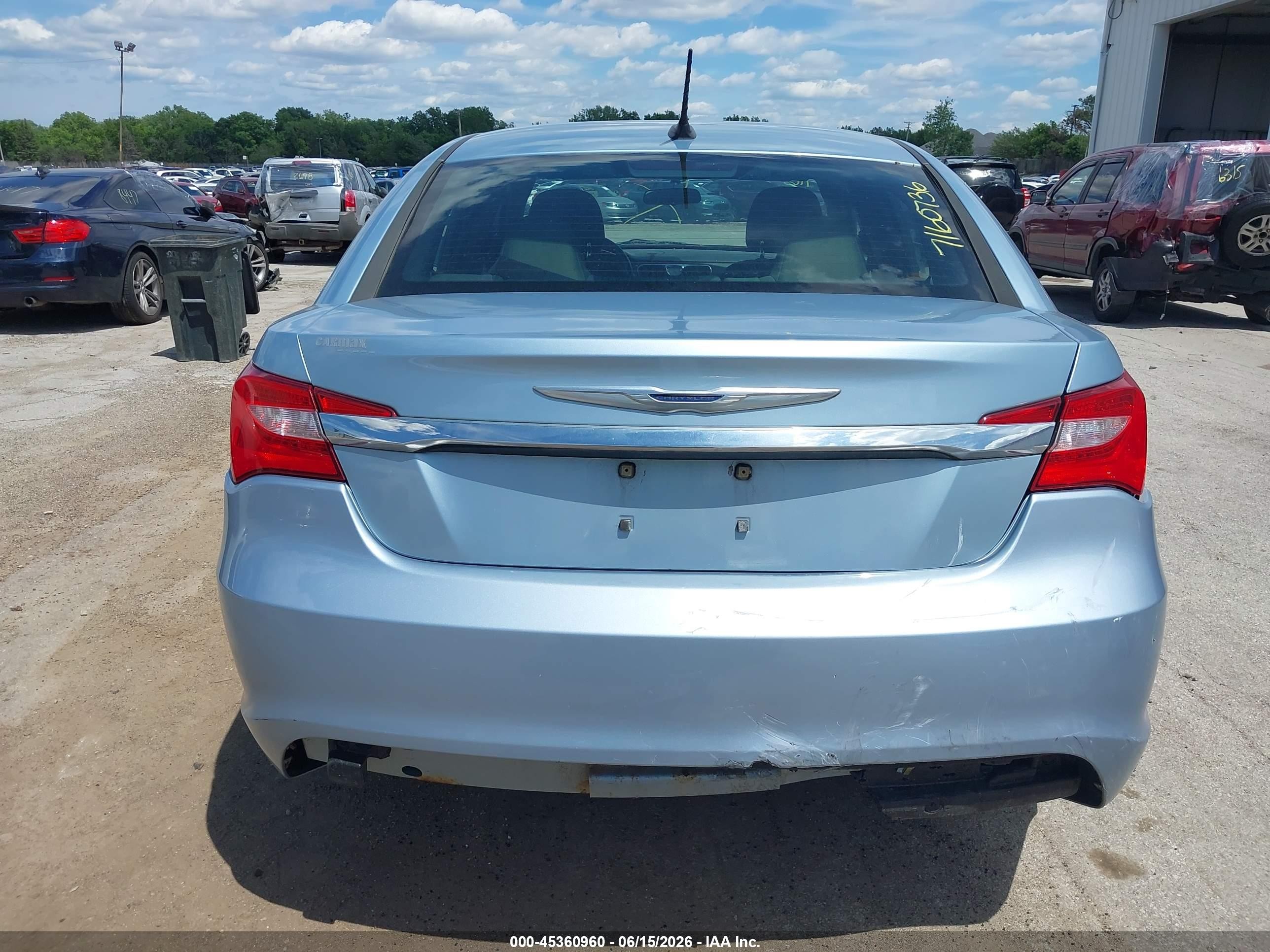 2012 Chrysler 200 Touring Light Blue vin: 1C3CCBBB6CN164167