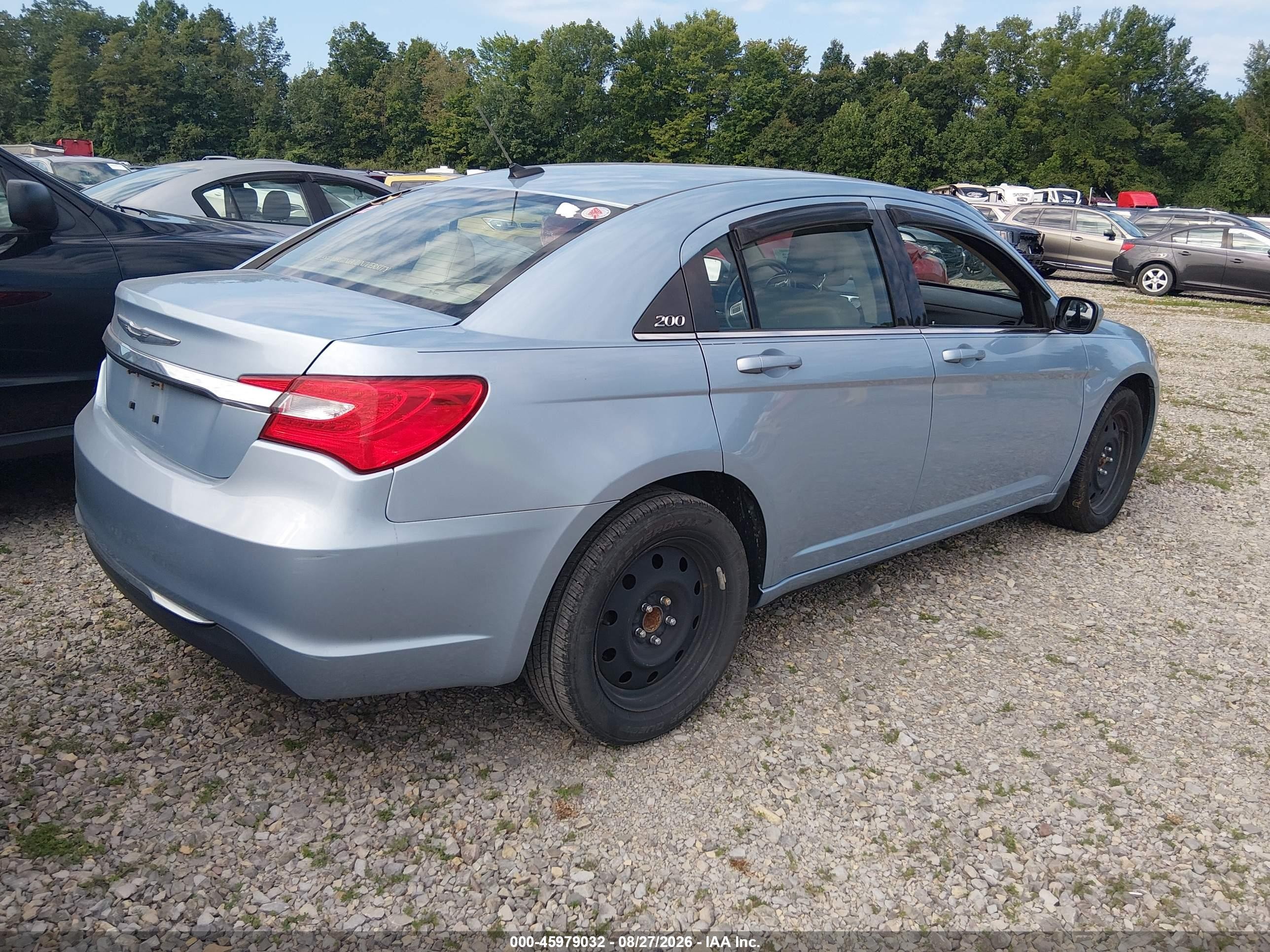 2012 Chrysler 200 Touring Light Blue vin: 1C3CCBBB6CN210631