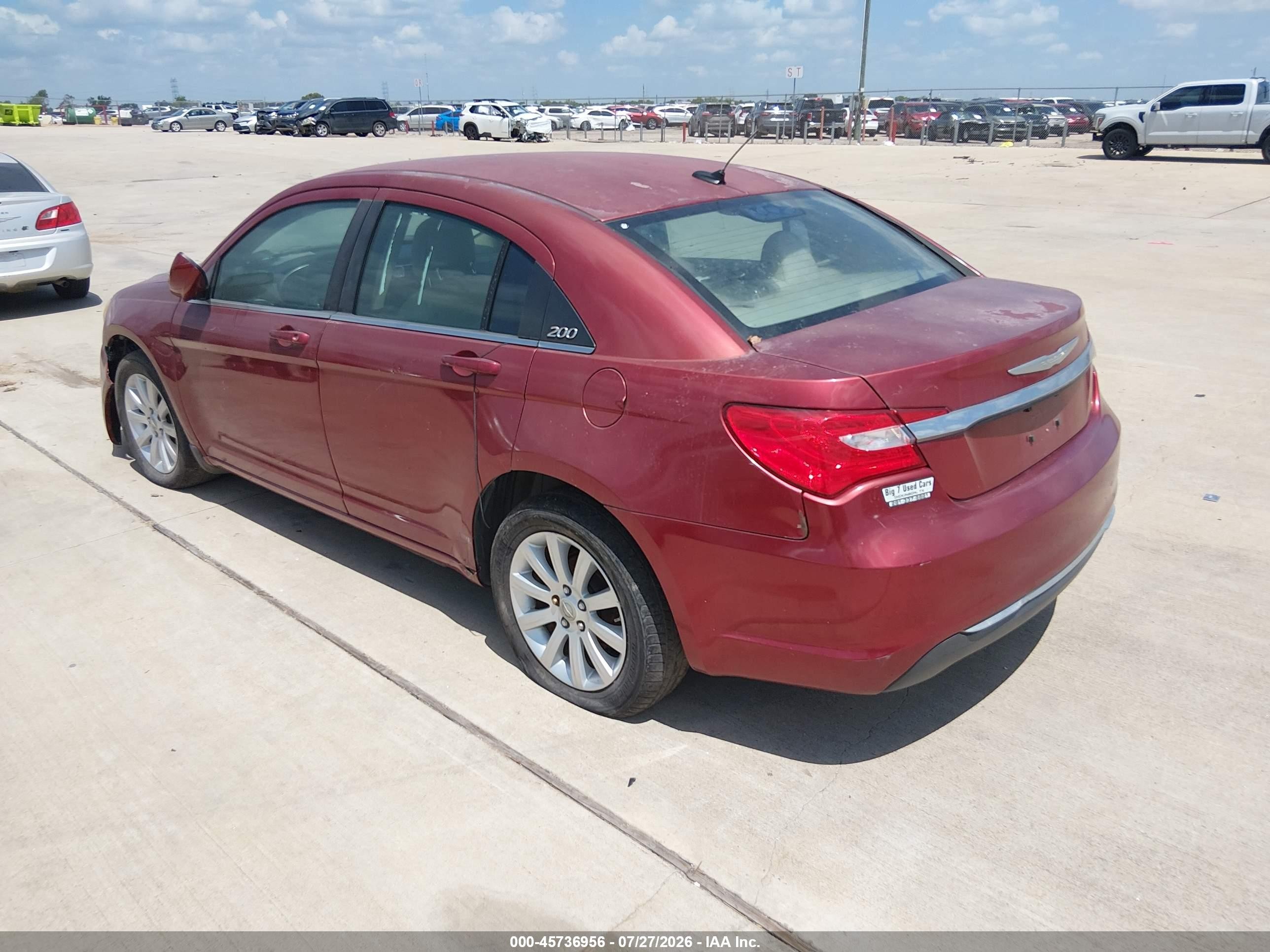 2013 Chrysler 200 Touring Maroon vin: 1C3CCBBB6DN513863