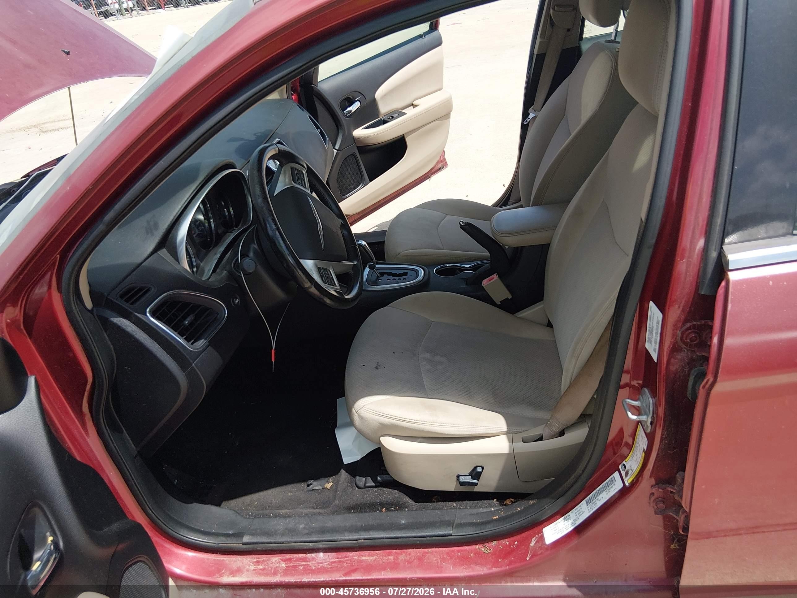 2013 Chrysler 200 Touring Maroon vin: 1C3CCBBB6DN513863