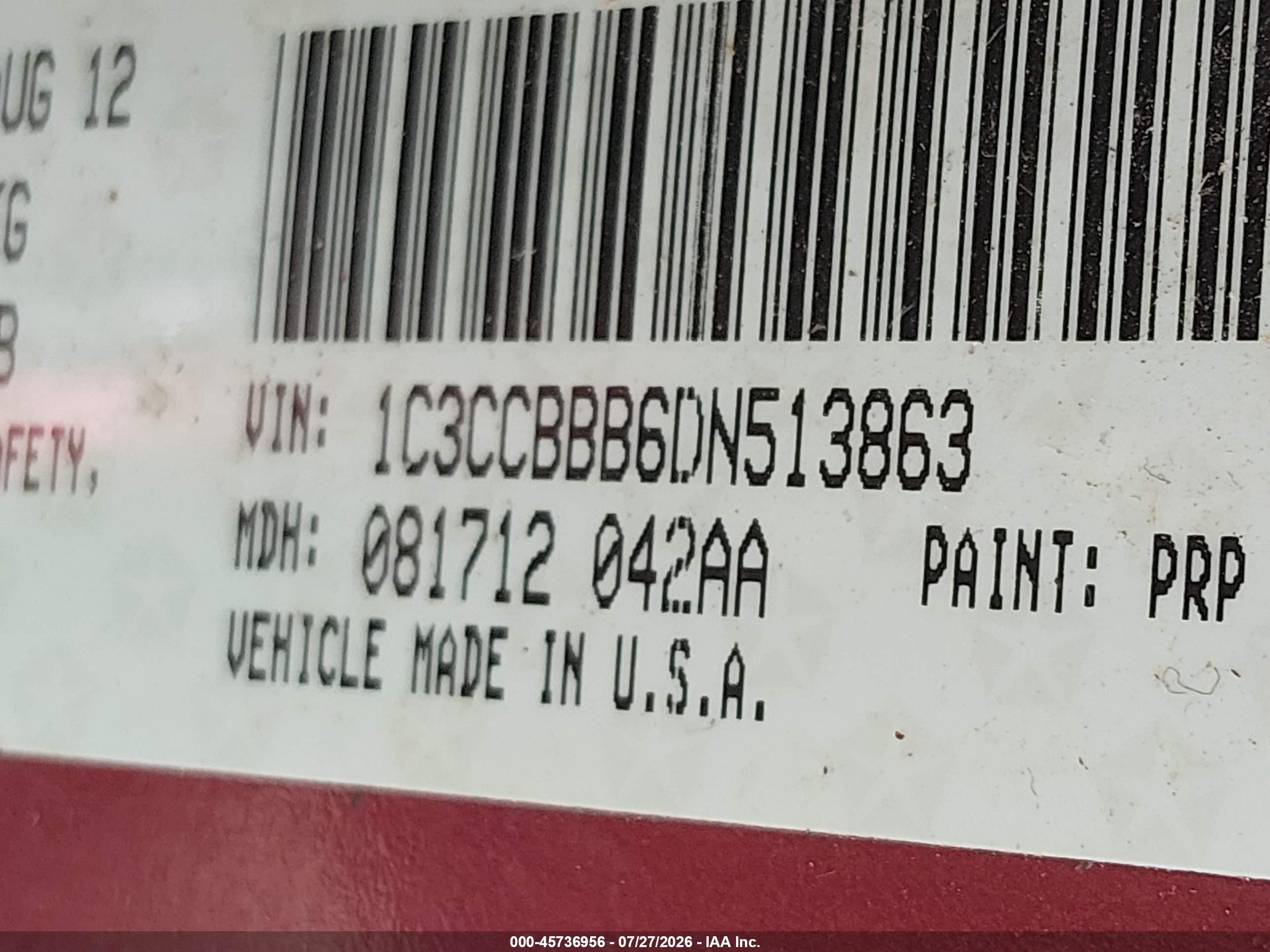 2013 Chrysler 200 Touring Maroon vin: 1C3CCBBB6DN513863