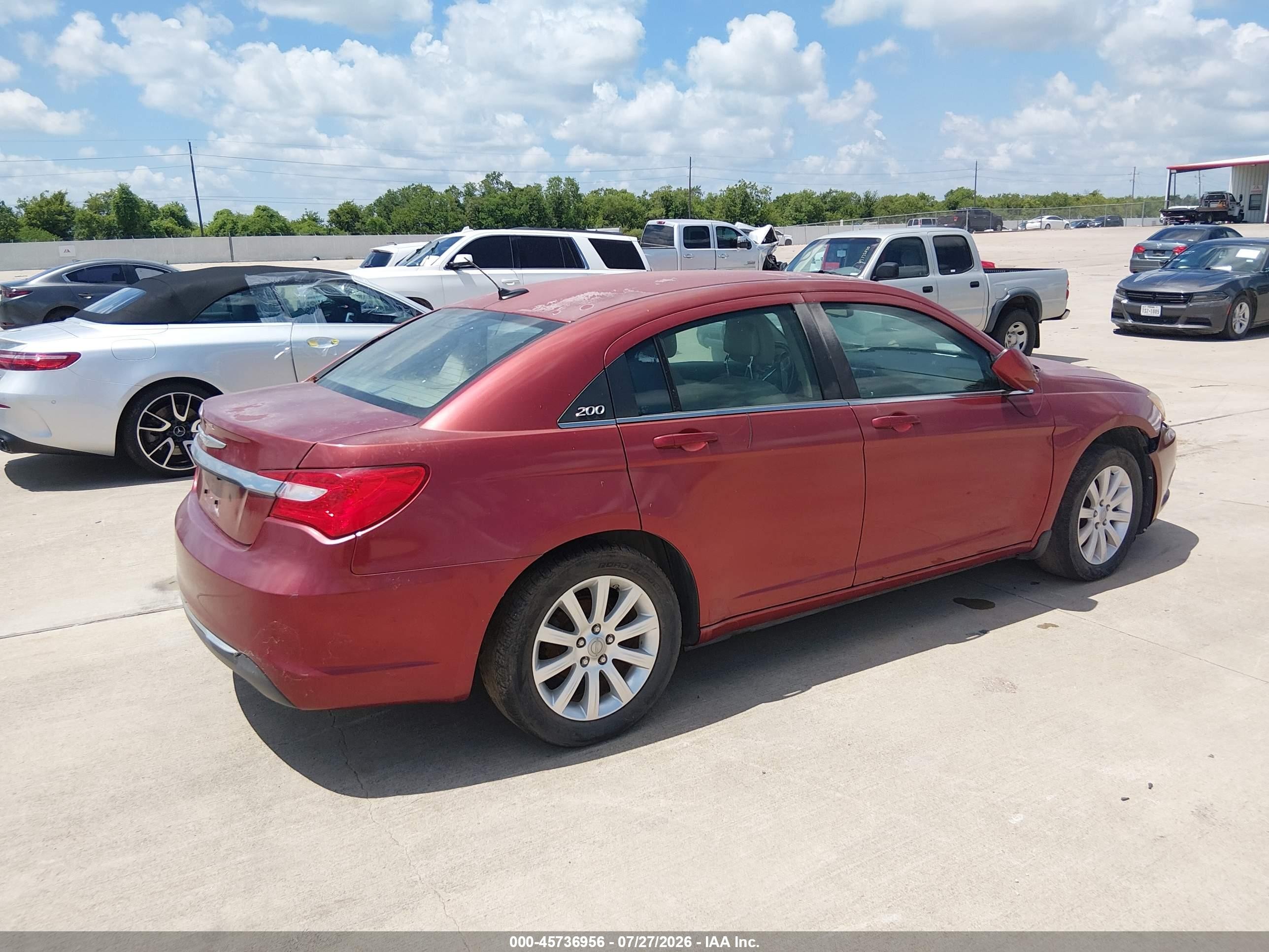 2013 Chrysler 200 Touring Maroon vin: 1C3CCBBB6DN513863