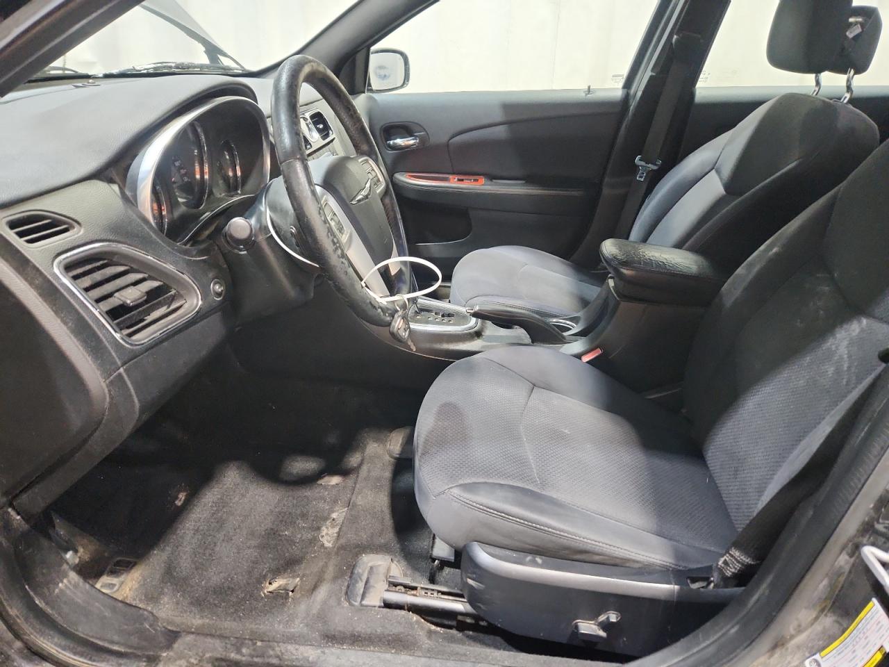 2013 Chrysler 200 Touring Black vin: 1C3CCBBB6DN651290 Damage: Left Front Seat Cushion, Stained, Permanent