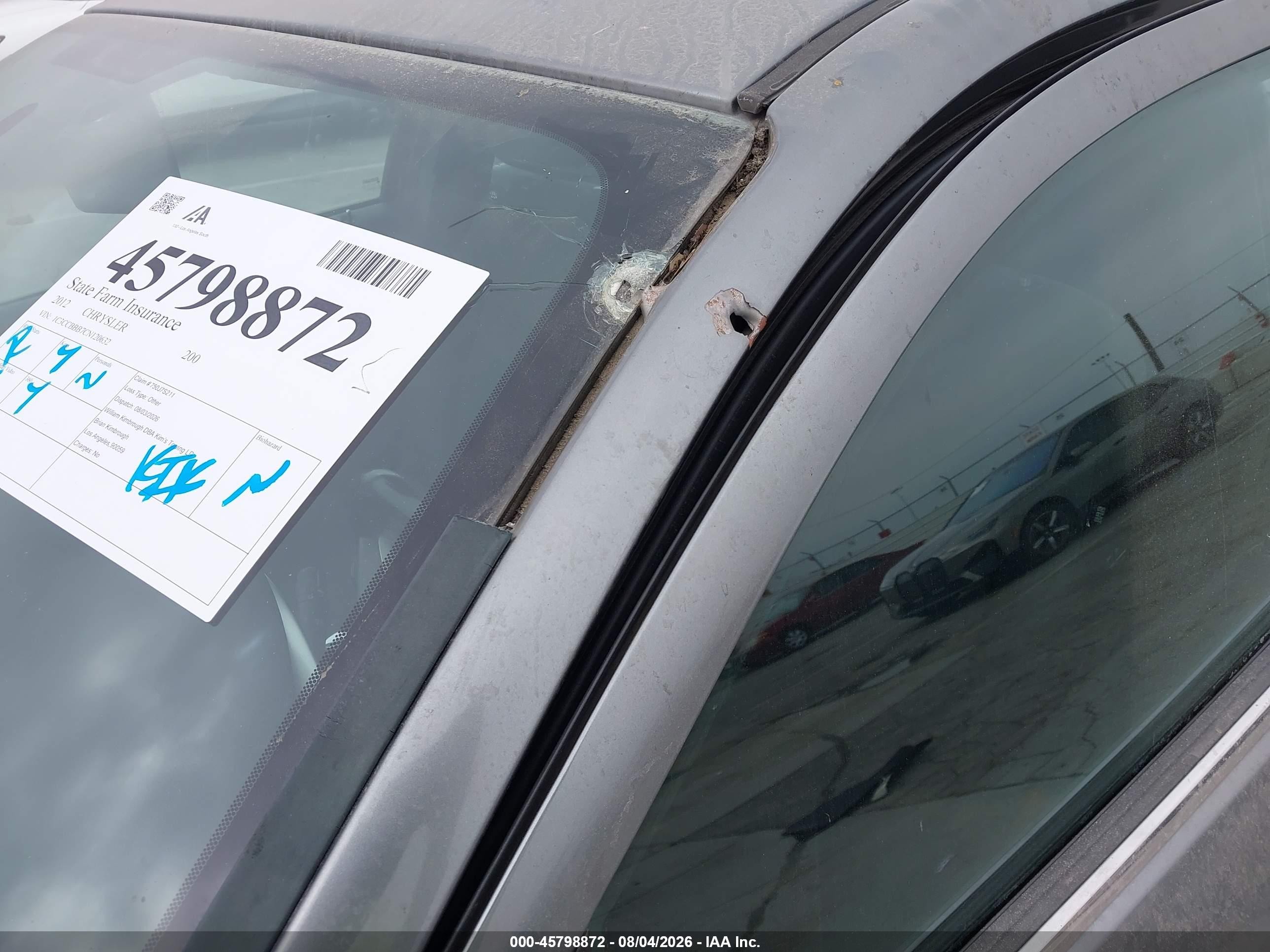 2012 Chrysler 200 Touring Серый vin: 1C3CCBBB7CN120632
