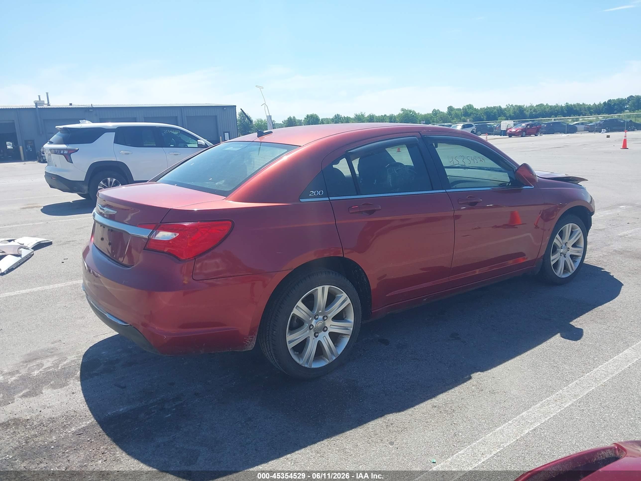 2012 Chrysler 200 Touring Red vin: 1C3CCBBB7CN131095