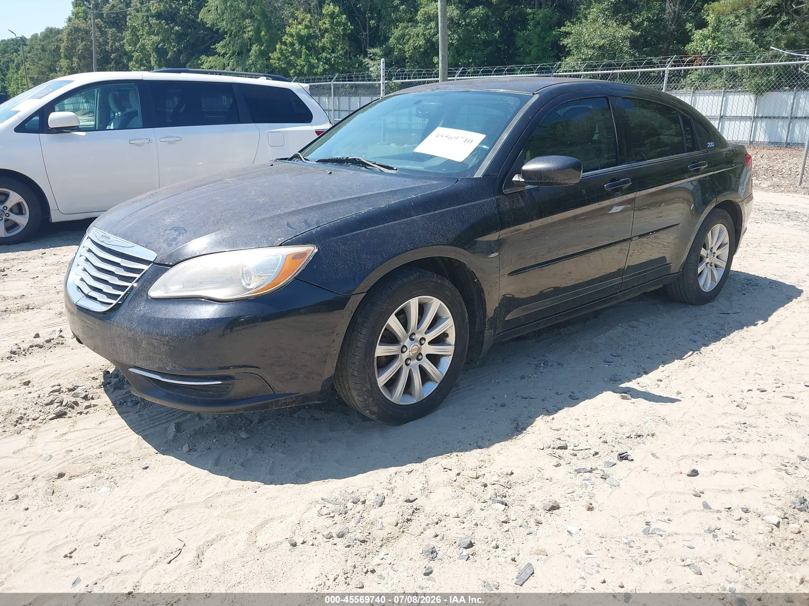 2012 Chrysler 200 Touring Black vin: 1C3CCBBB7CN155185