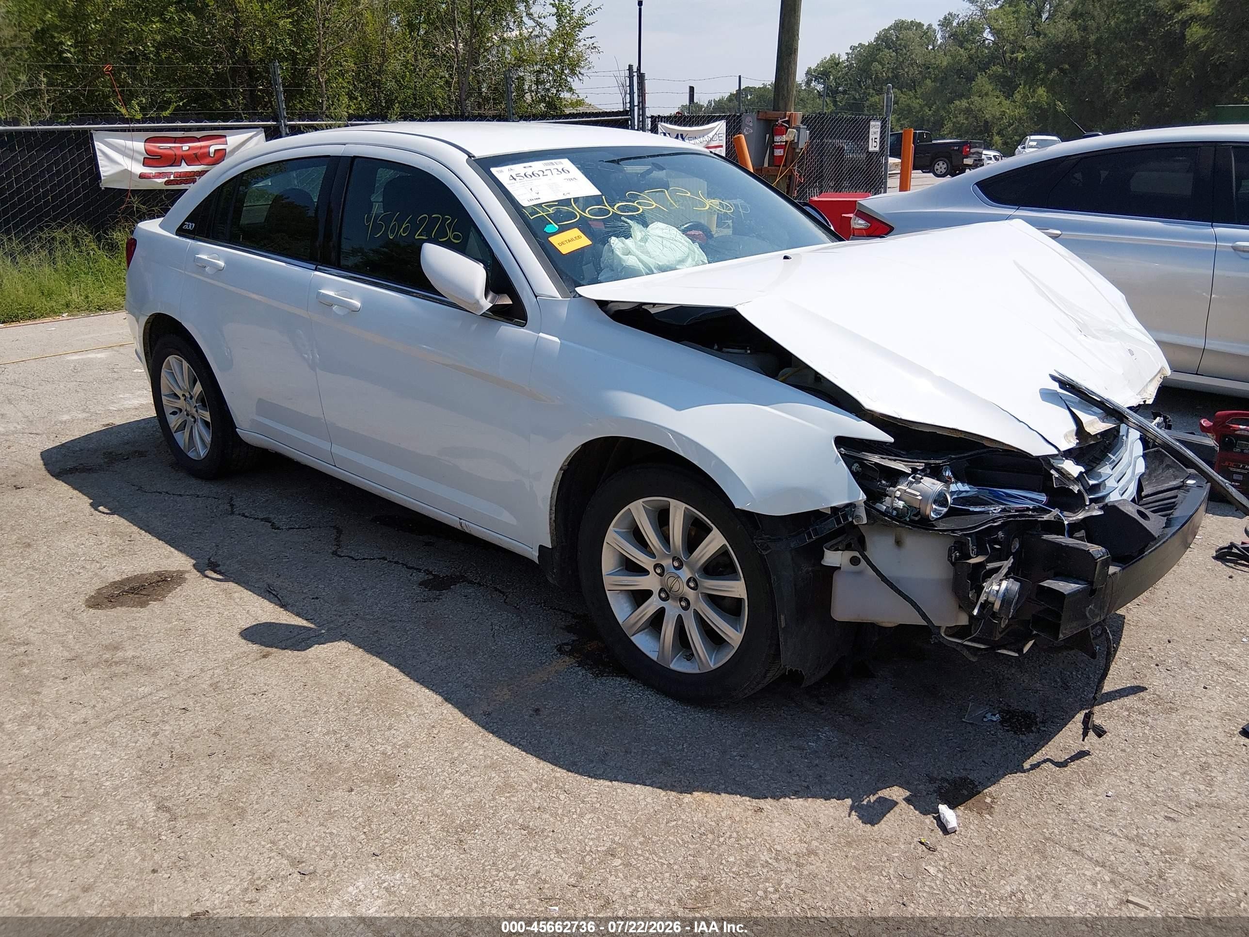 2012 Chrysler 200 Touring Белый vin: 1C3CCBBB7CN210427