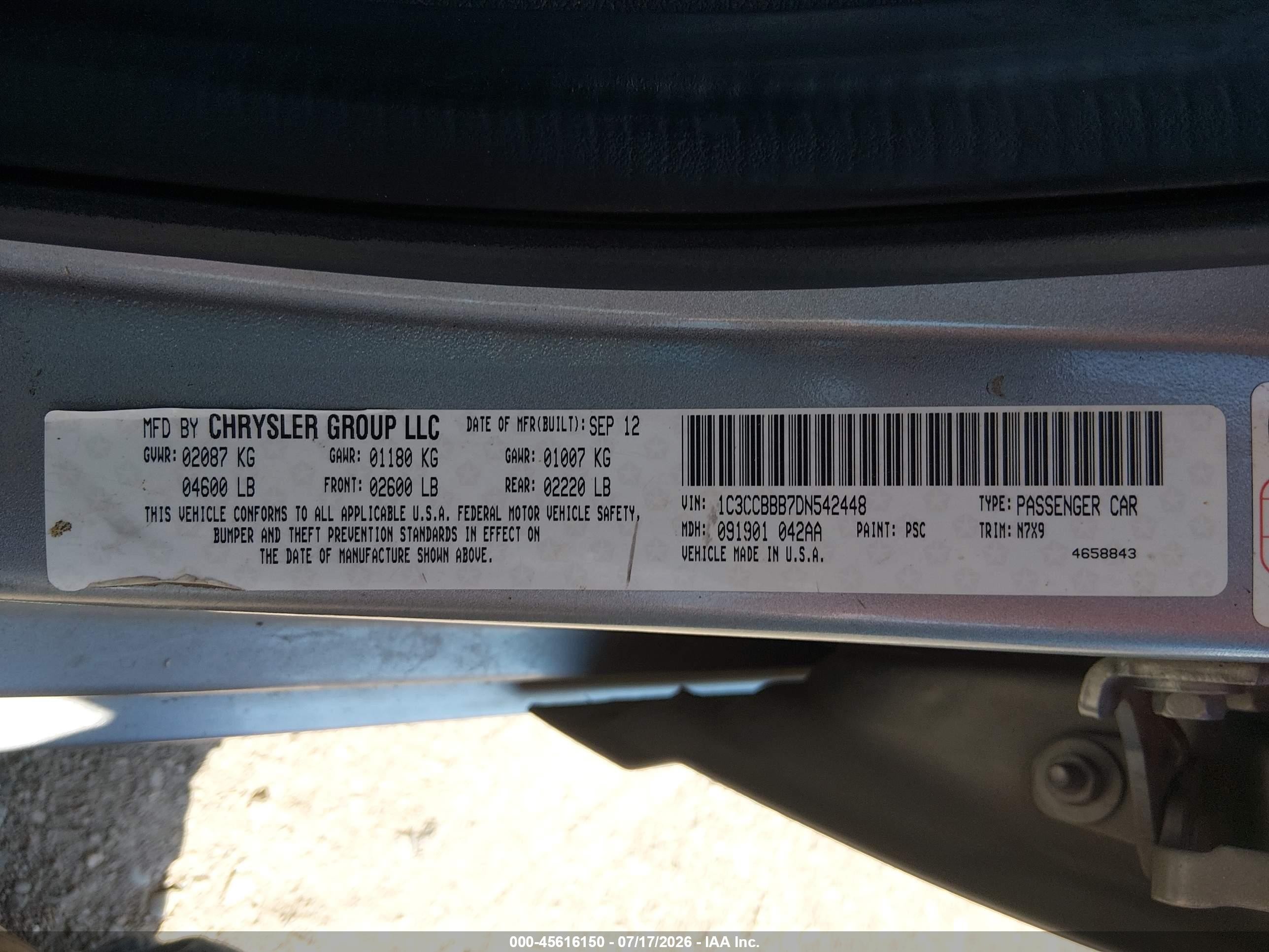 2013 Chrysler 200 Touring Silver vin: 1C3CCBBB7DN542448