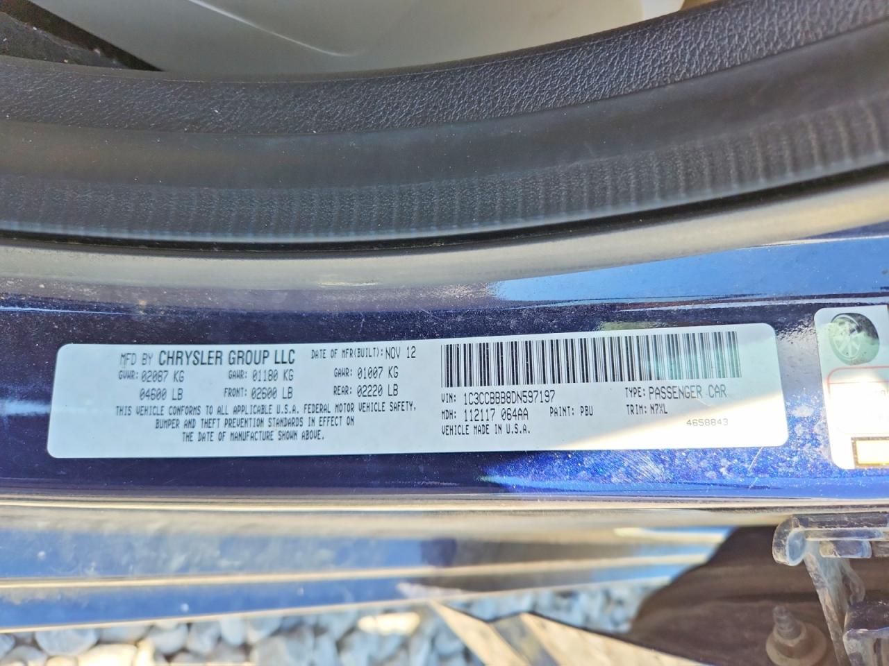2013 Chrysler 200 Touring Blue vin: 1C3CCBBB8DN597197