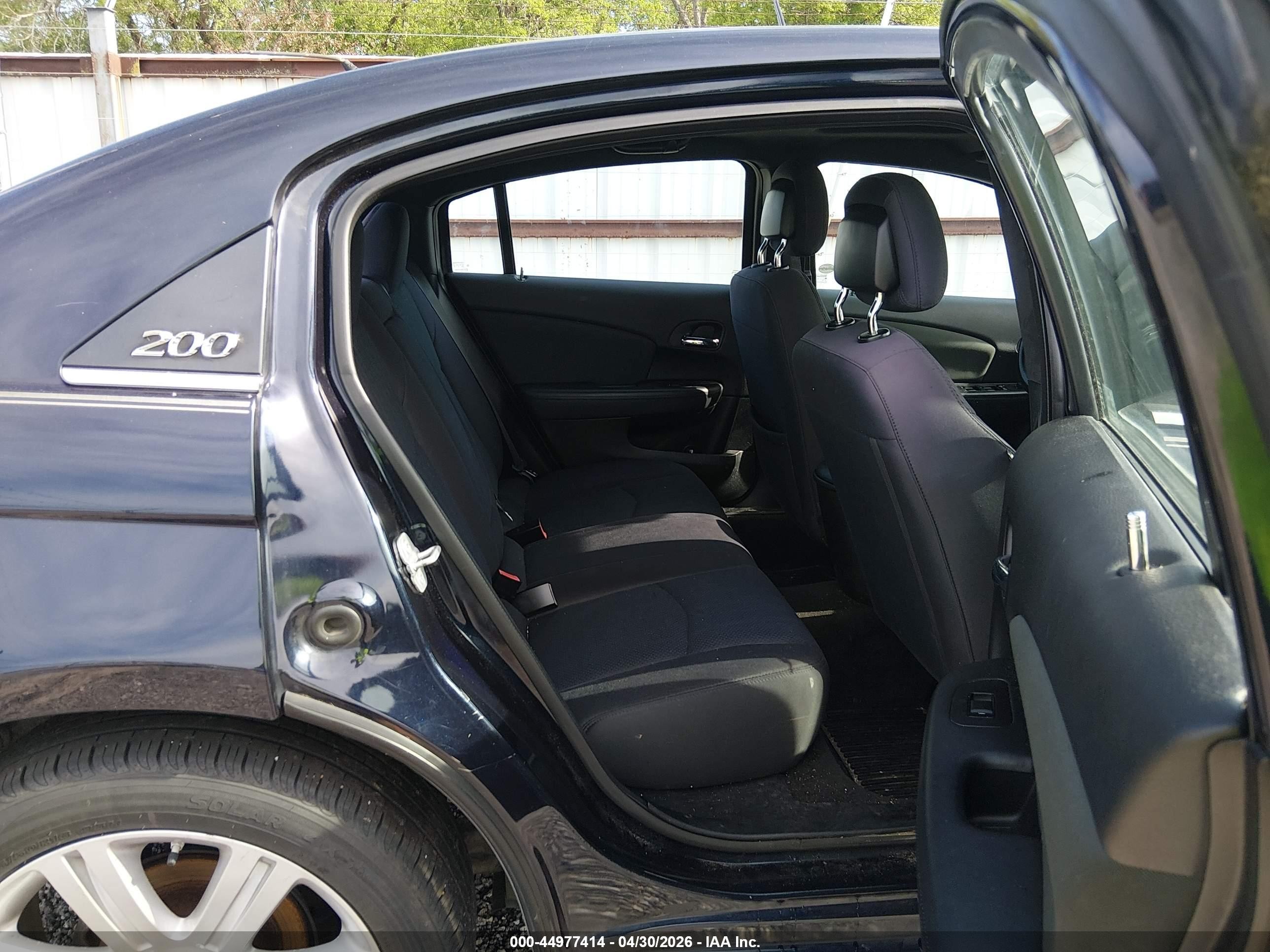 2012 Chrysler 200 Touring Black vin: 1C3CCBBB9CN226970
