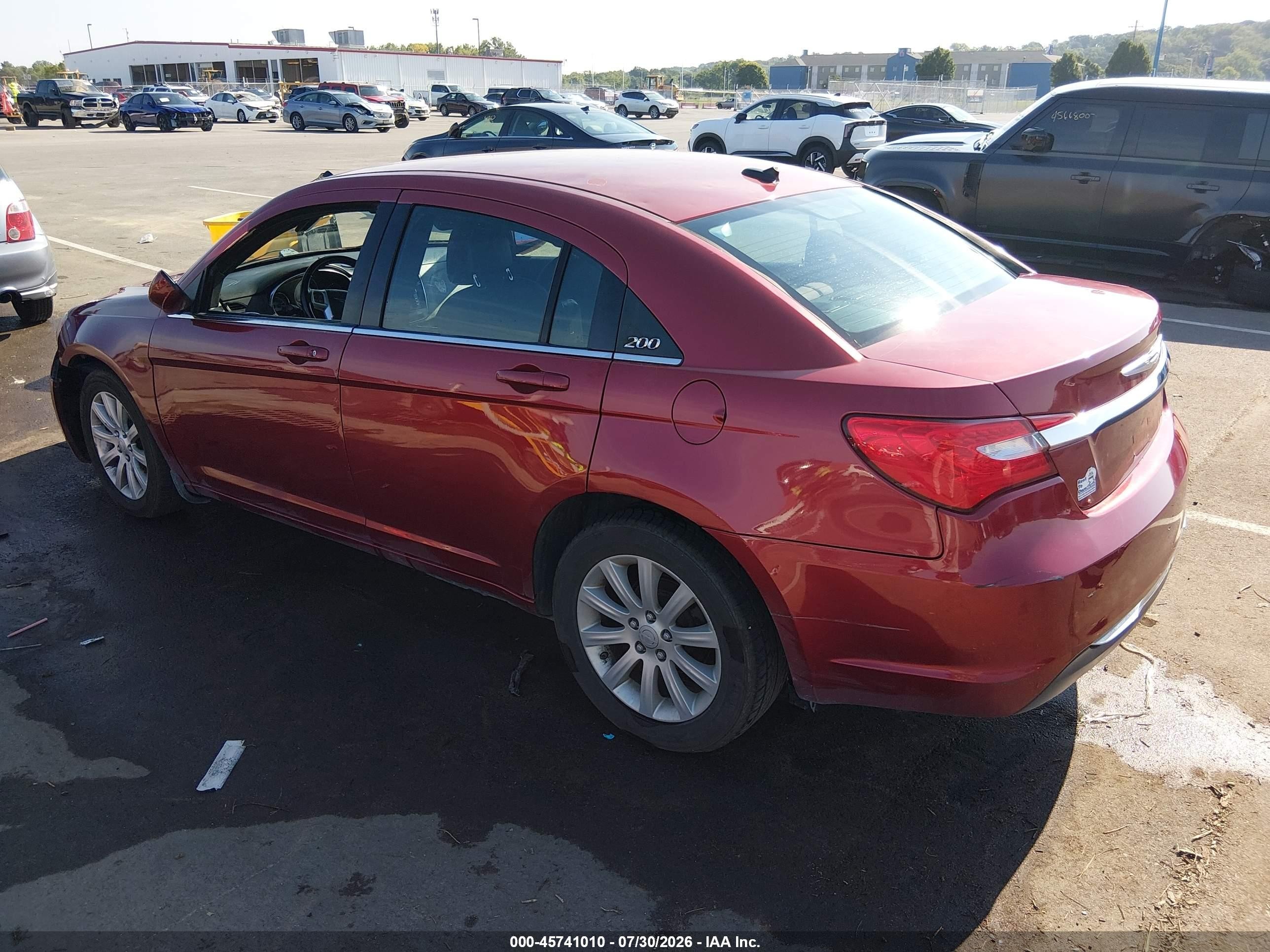 2012 Chrysler 200 Touring Red vin: 1C3CCBBB9CN288062