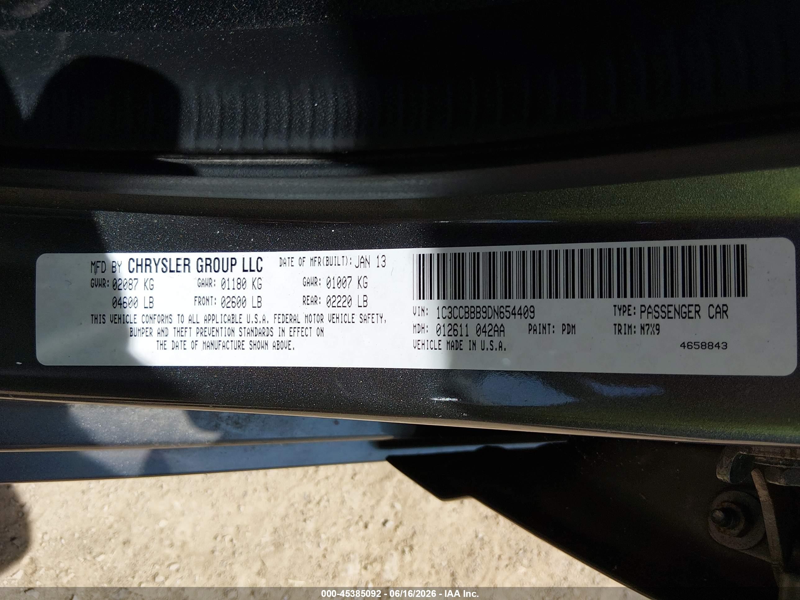 2013 Chrysler 200 Touring Серый vin: 1C3CCBBB9DN654409