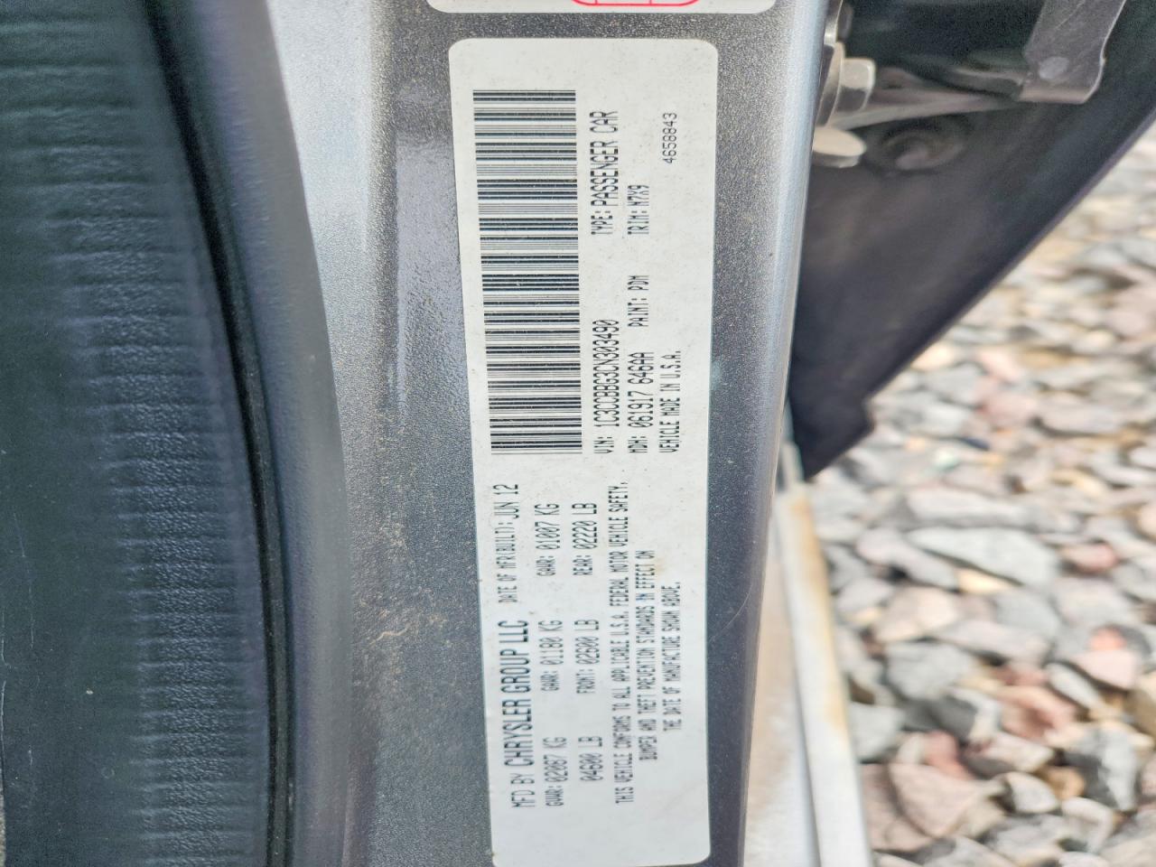 2012 Chrysler 200 Touring Gray vin: 1C3CCBBG3CN303490