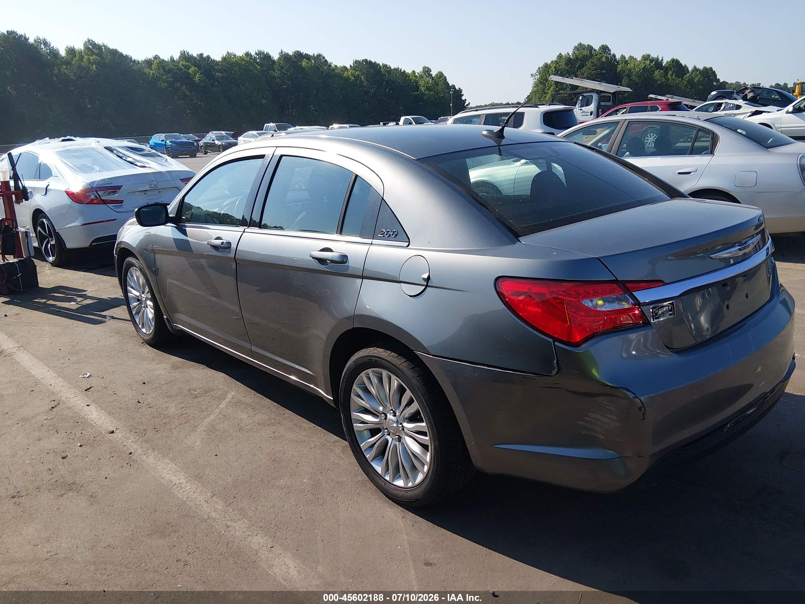 2012 Chrysler 200 Touring Серый vin: 1C3CCBBG4CN288711
