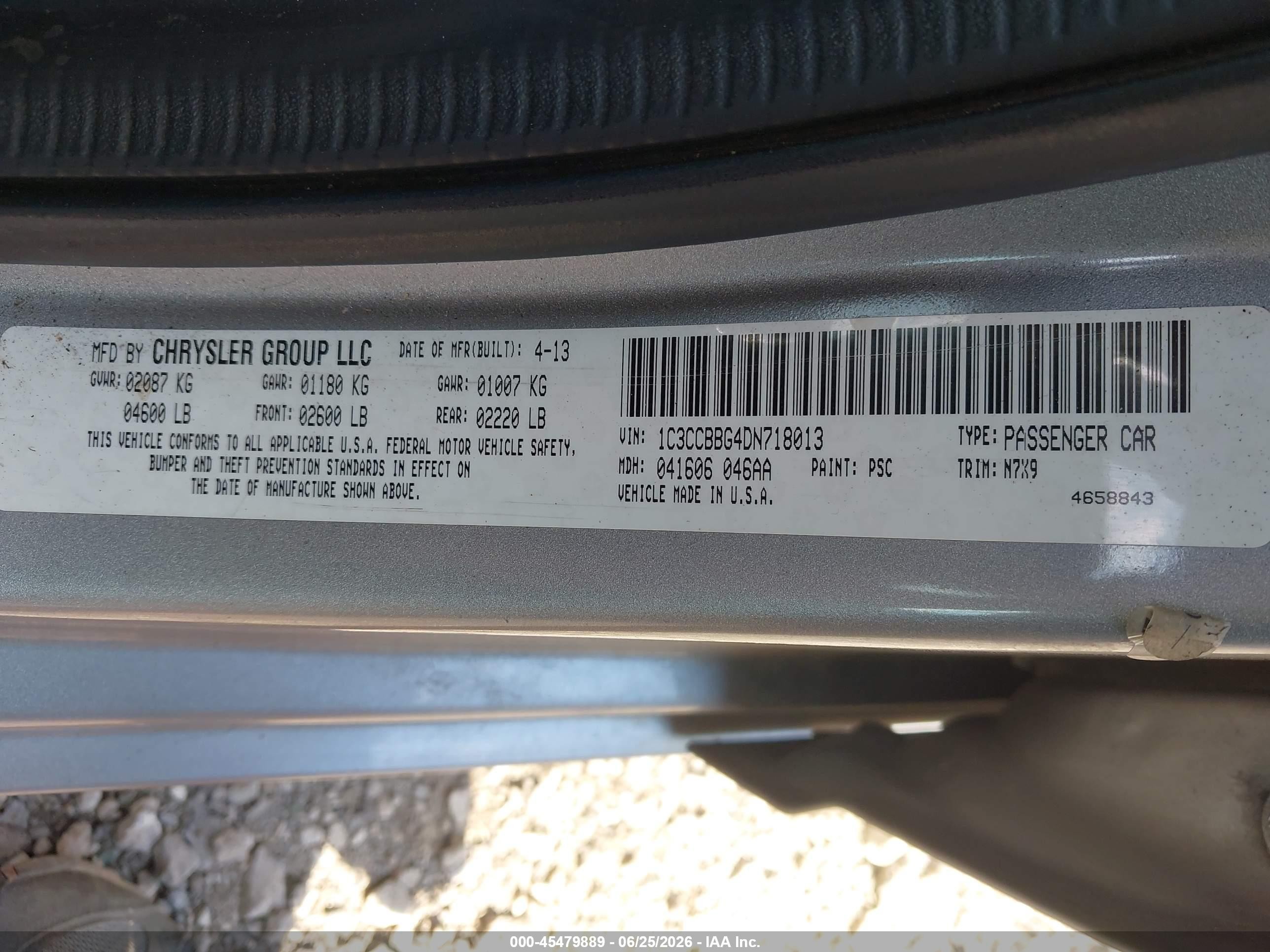 2013 Chrysler 200 Touring Silver vin: 1C3CCBBG4DN718013
