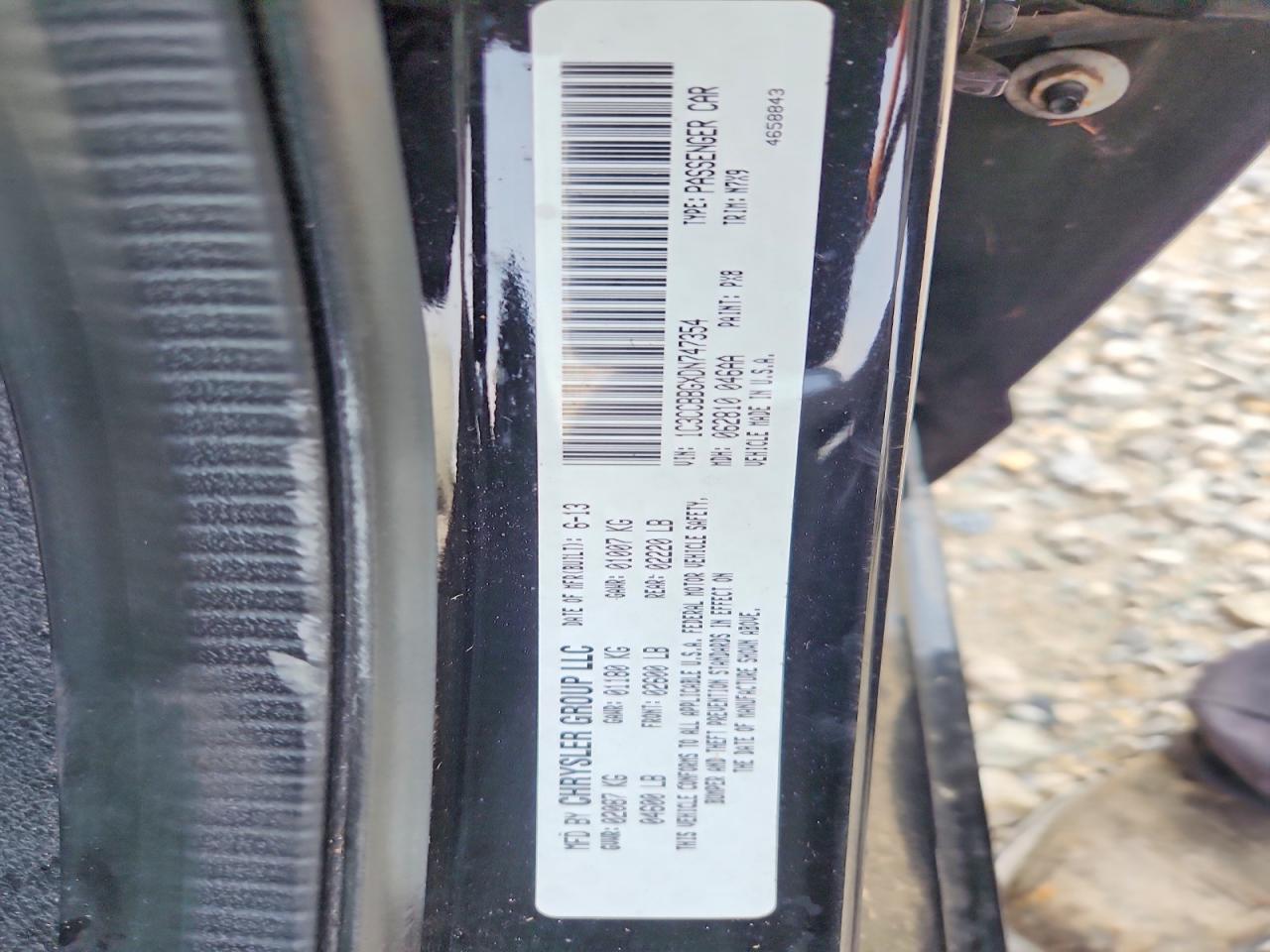 2013 Chrysler 200 Touring Black vin: 1C3CCBBGXDN747354