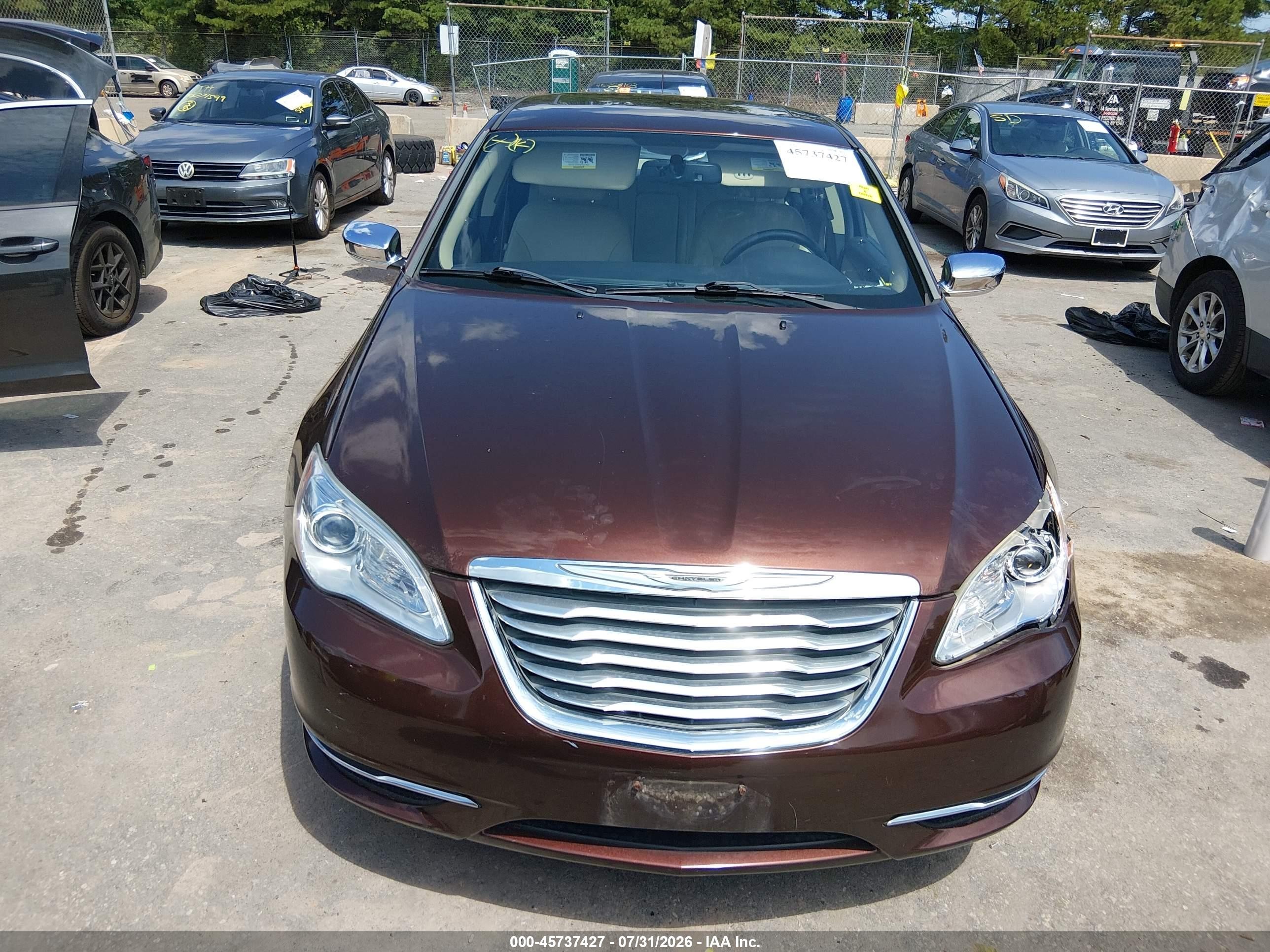 2012 Chrysler 200 Limited Коричневый vin: 1C3CCBCB0CN169606