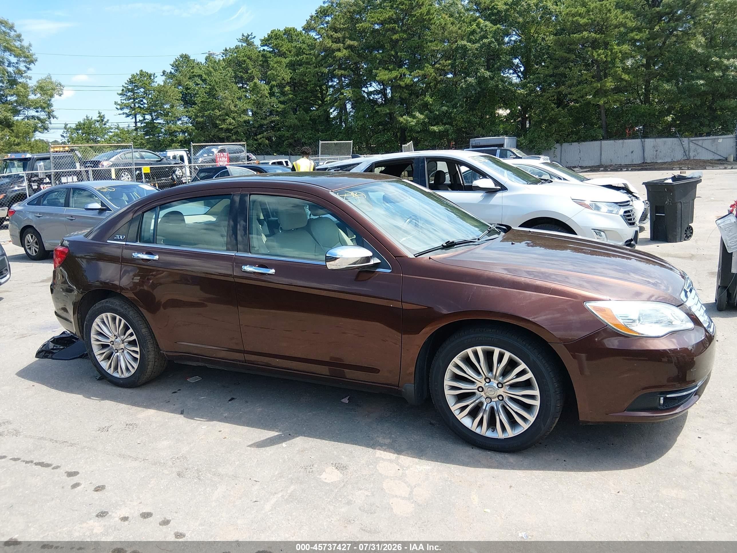 2012 Chrysler 200 Limited Коричневый vin: 1C3CCBCB0CN169606
