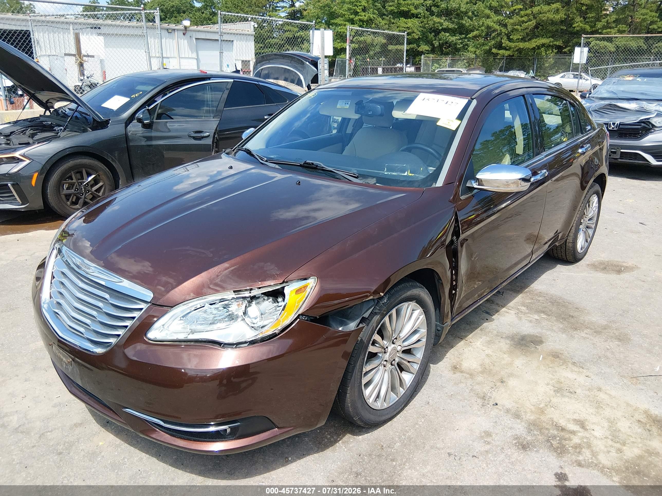 2012 Chrysler 200 Limited Коричневый vin: 1C3CCBCB0CN169606