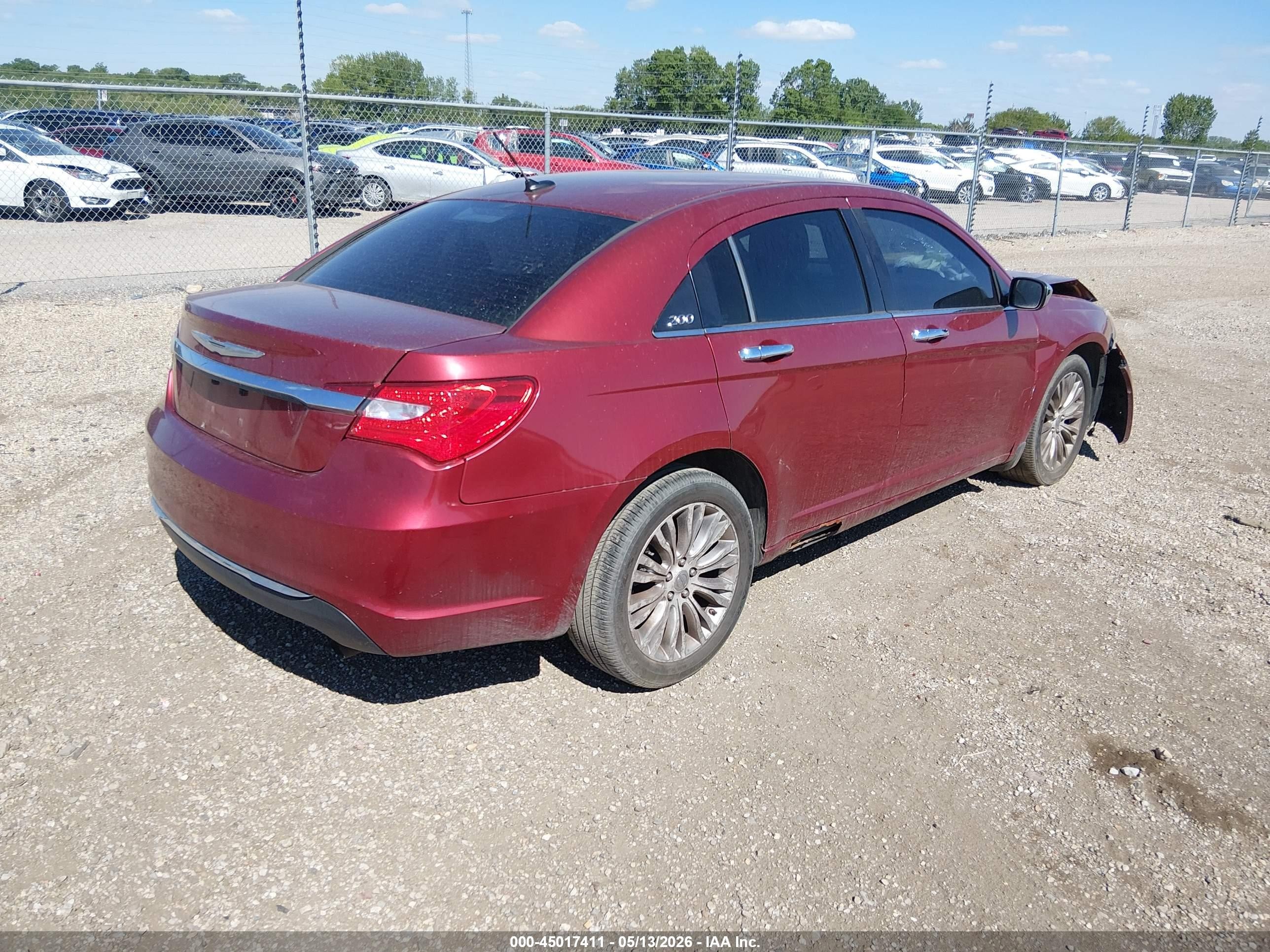 2012 Chrysler 200 Limited Red vin: 1C3CCBCB0CN263369
