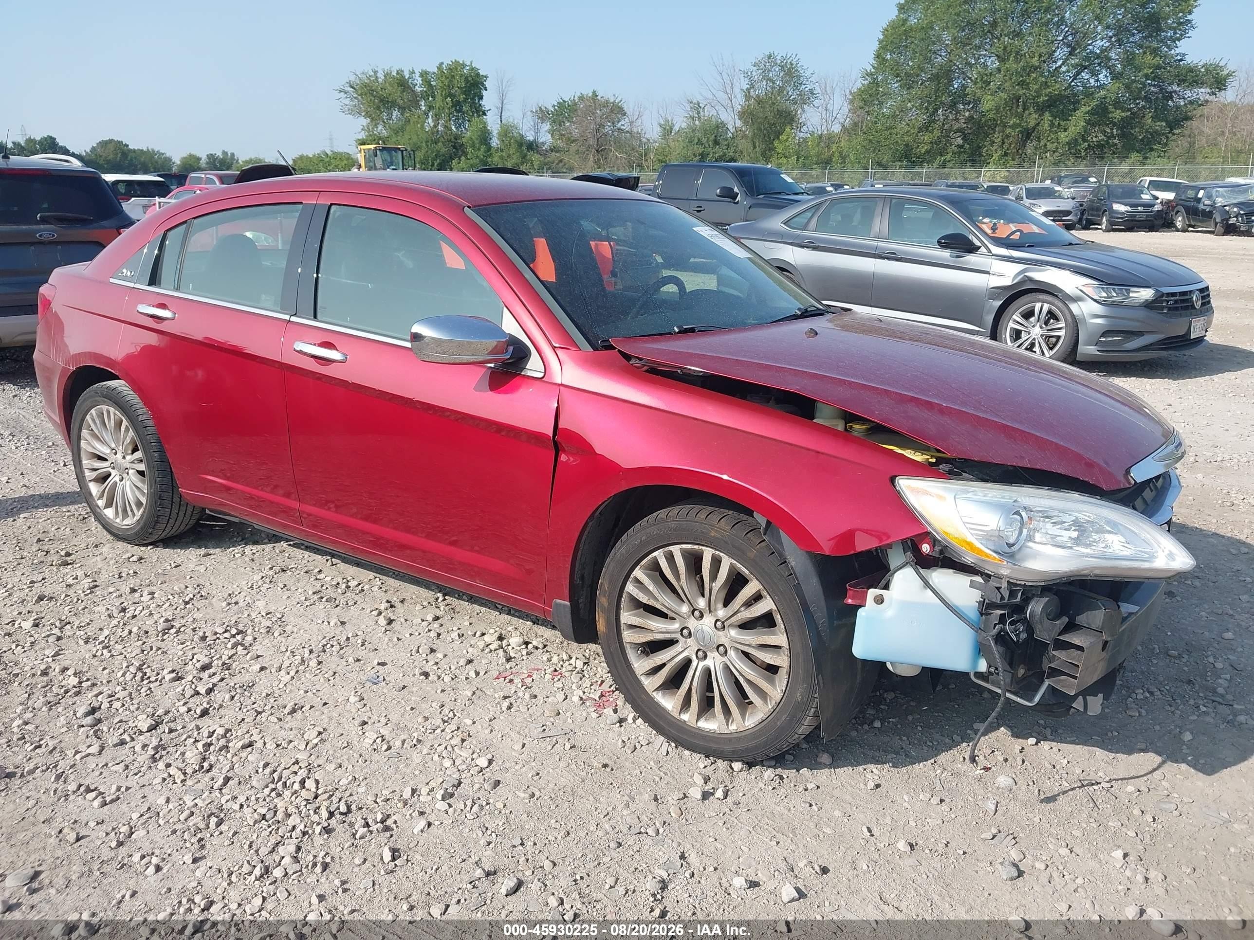 2012 Chrysler 200 Limited Red vin: 1C3CCBCB2CN297488