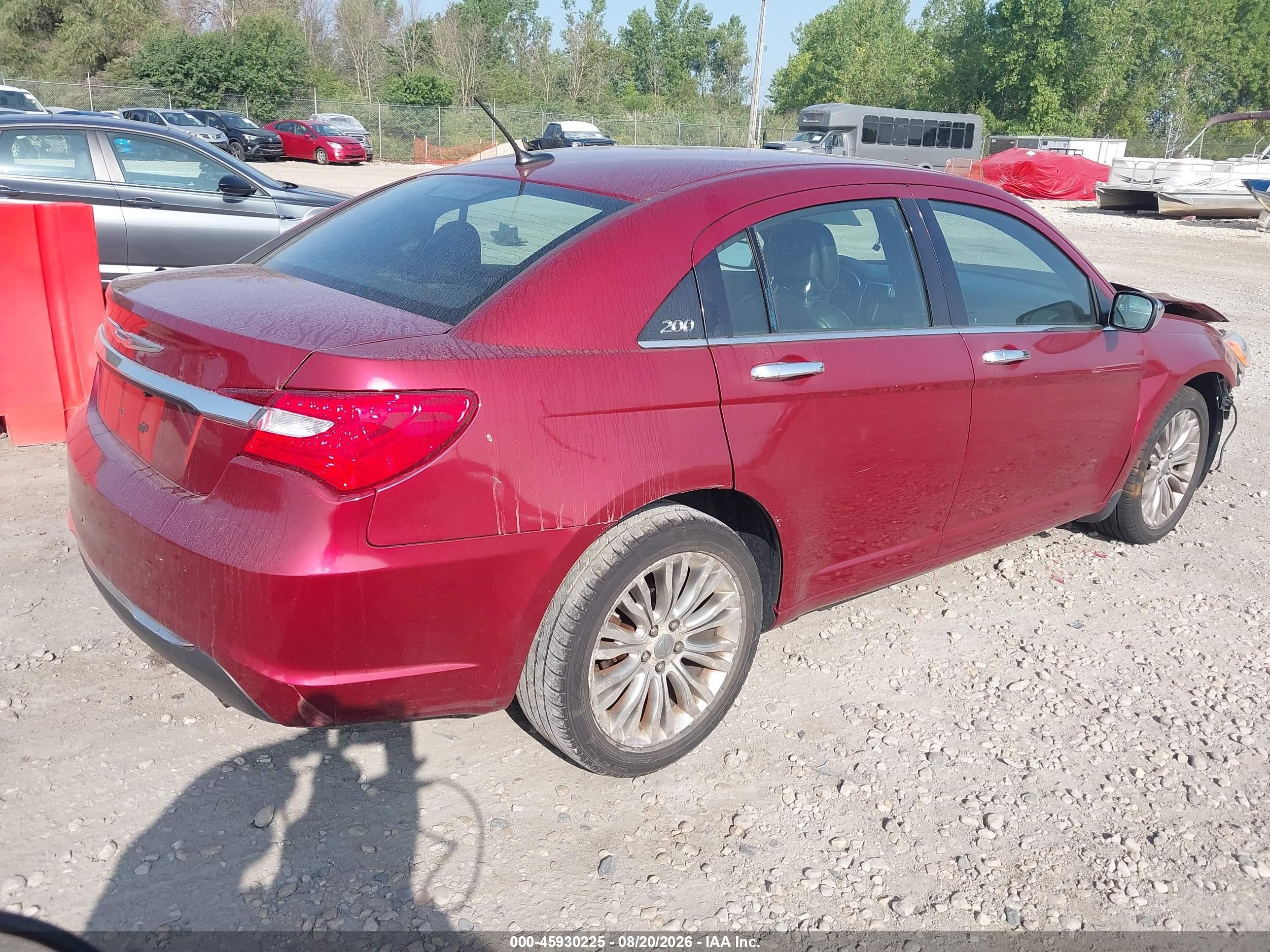 2012 Chrysler 200 Limited Red vin: 1C3CCBCB2CN297488