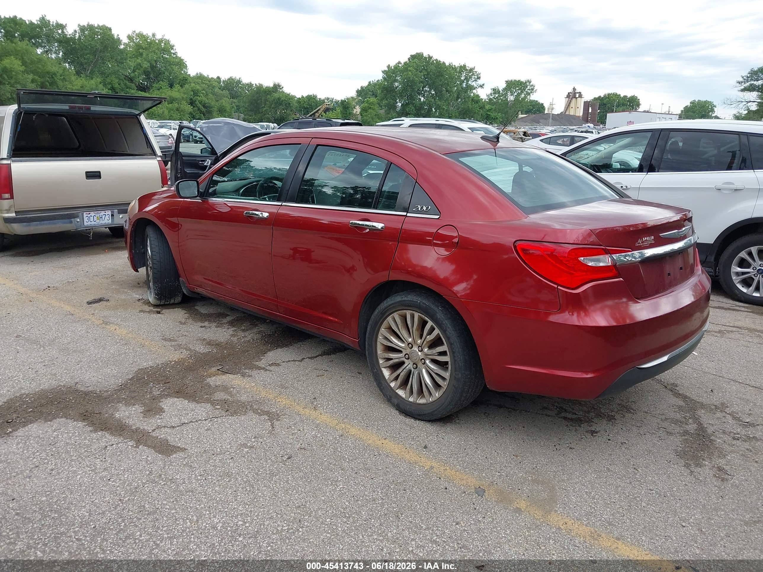 2012 Chrysler 200 Limited Red vin: 1C3CCBCB5CN143227