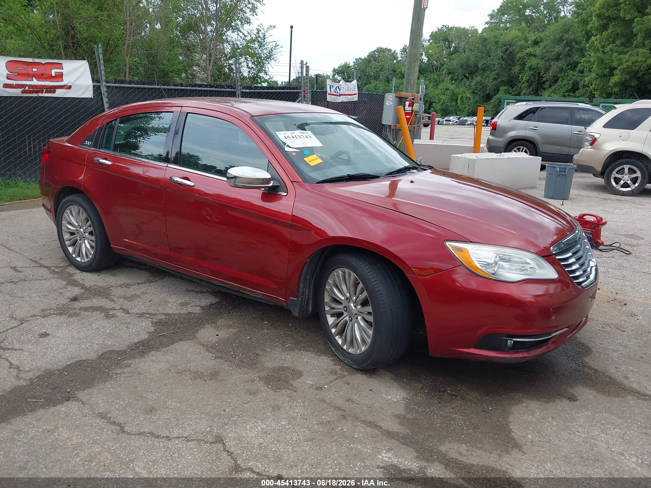 2012 Chrysler 200 Limited Red vin: 1C3CCBCB5CN143227