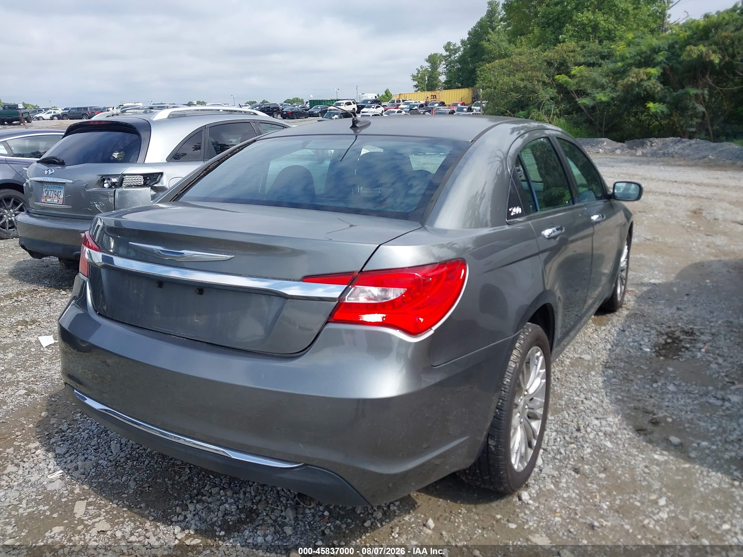 2012 Chrysler 200 Limited Серый vin: 1C3CCBCB5CN257616
